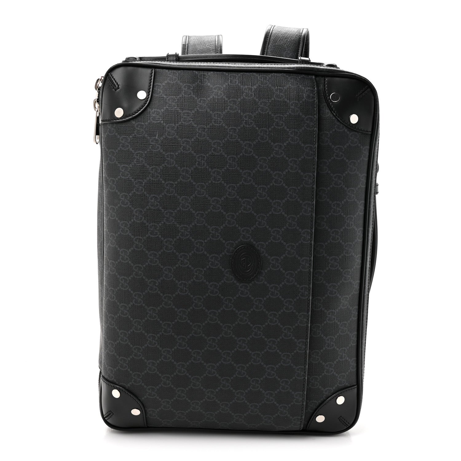 GG Supreme Monogram Briefcase Backpack Black Grey
