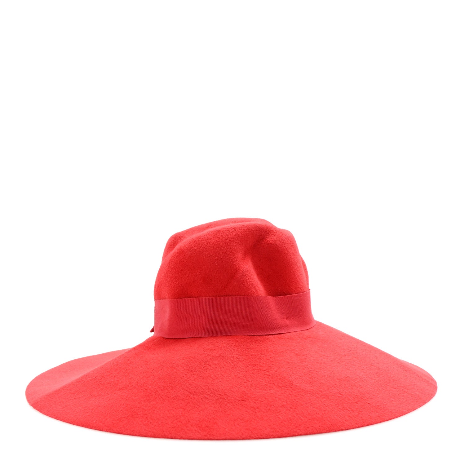 Felt Wide Brim Hat M 57 Red