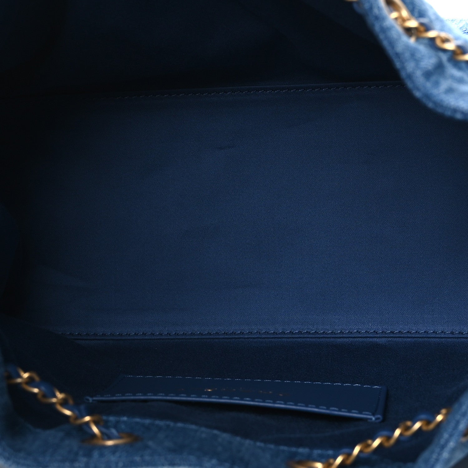 Washed Denim Quilted Small Chanel 25 Handbag Blue