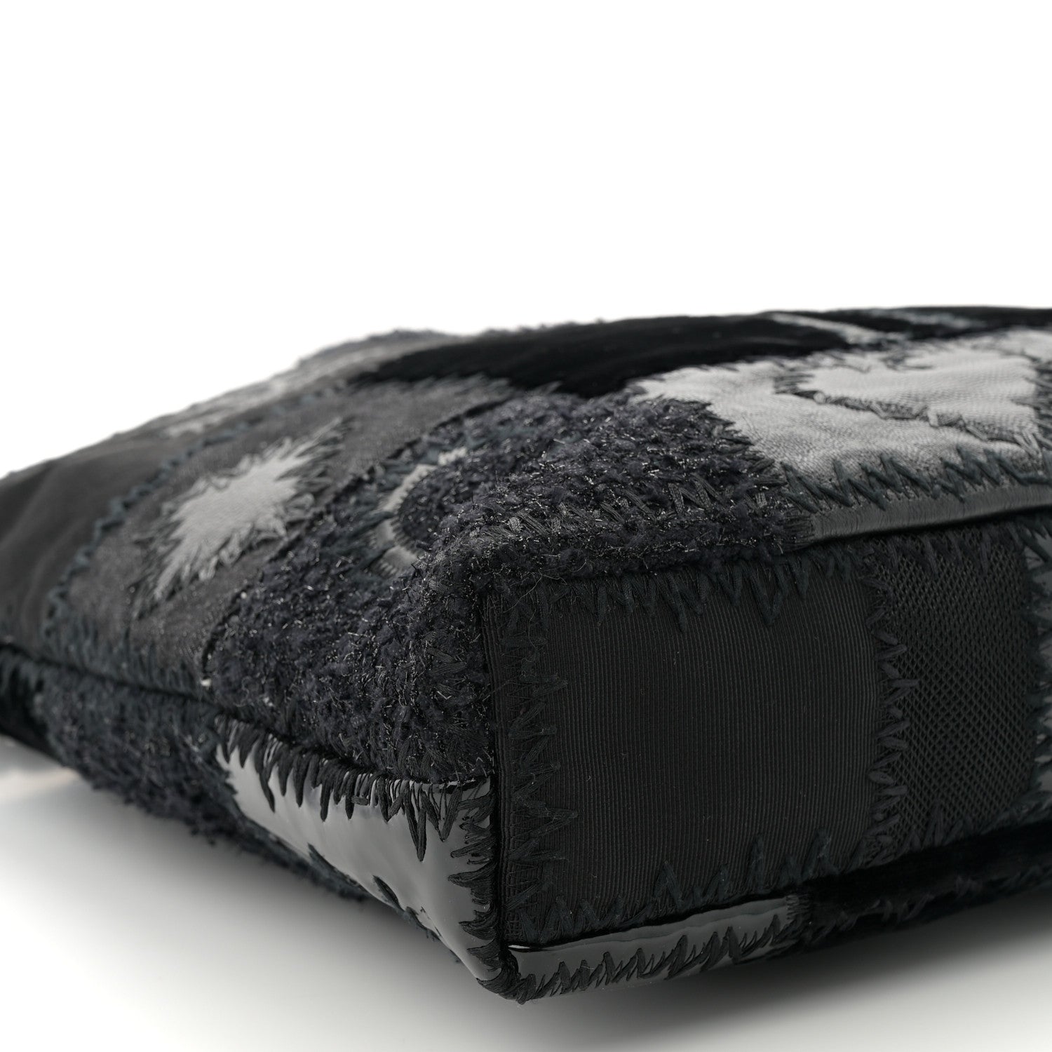 Tweed Patchwork Tote Black