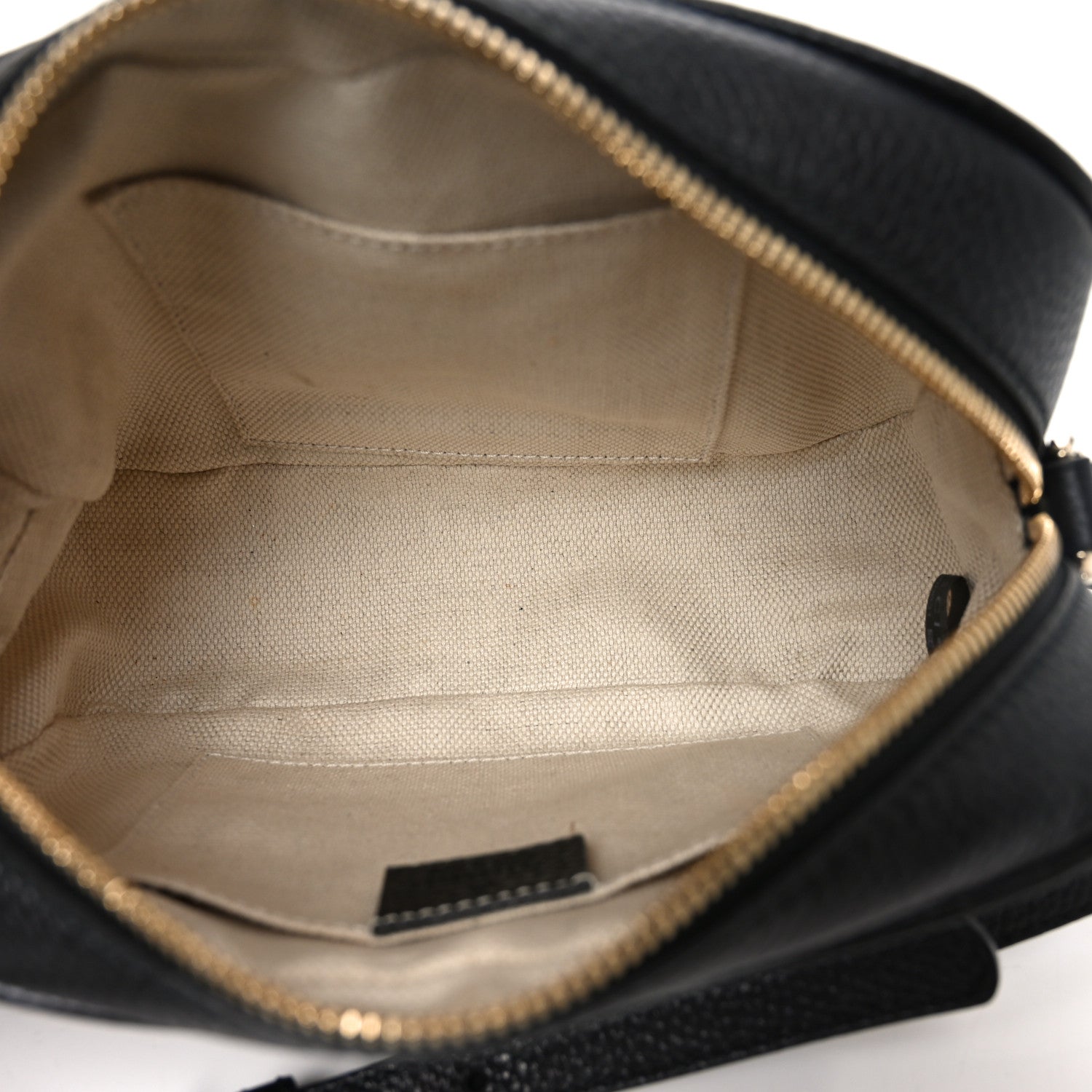 Pebbled Calfskin Small Soho Disco Bag Black