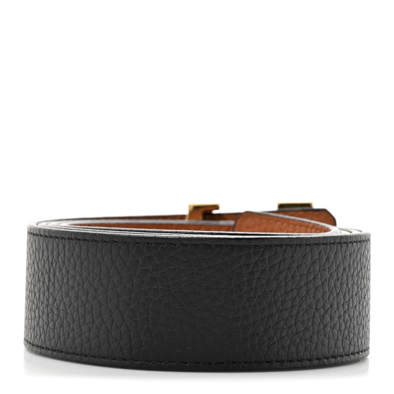 Taurillon Calfskin 30mm LV Initiales Reversible Belt 110 44 Black