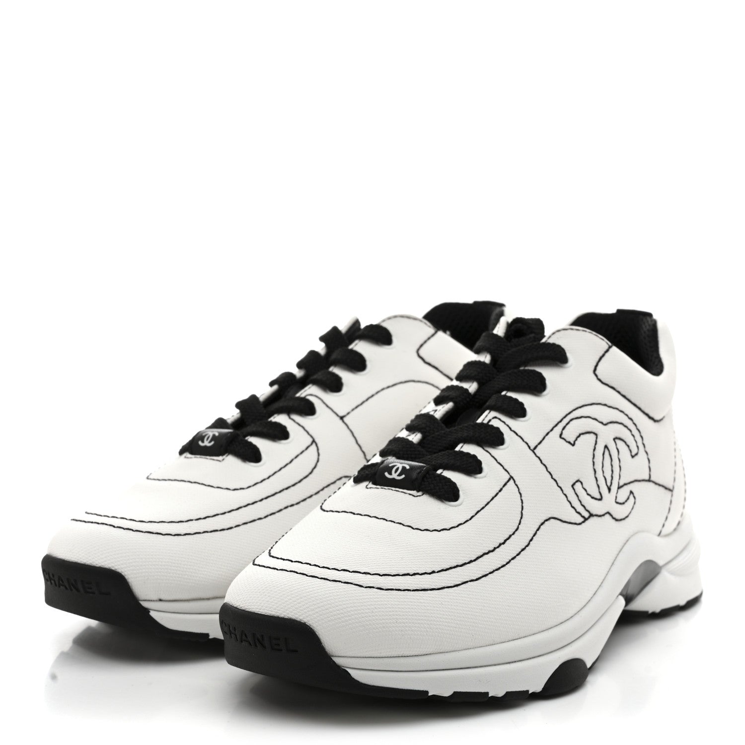 Cotton Womens CC Sneakers 38 White Black