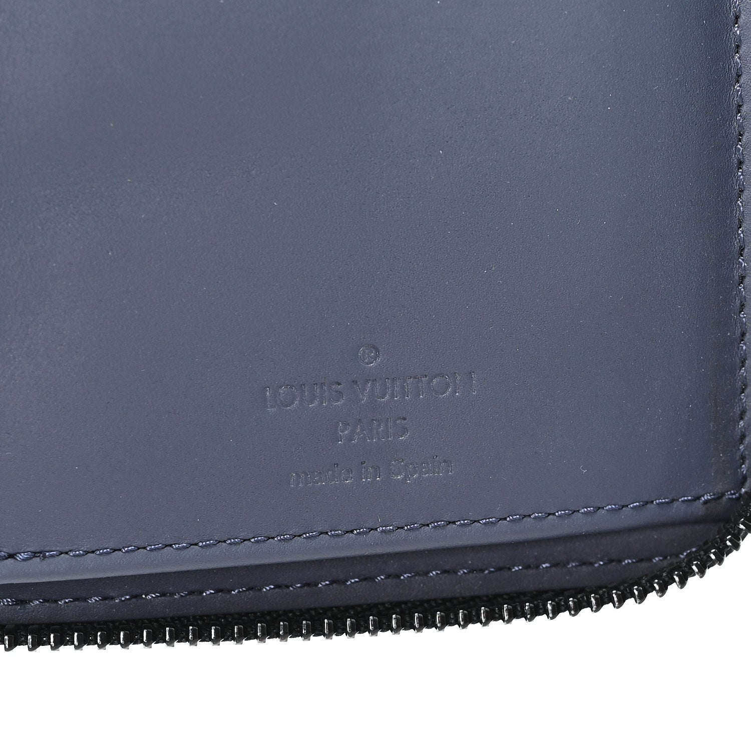 Calfskin Monogram Shadow Vertical Zippy Wallet Blue