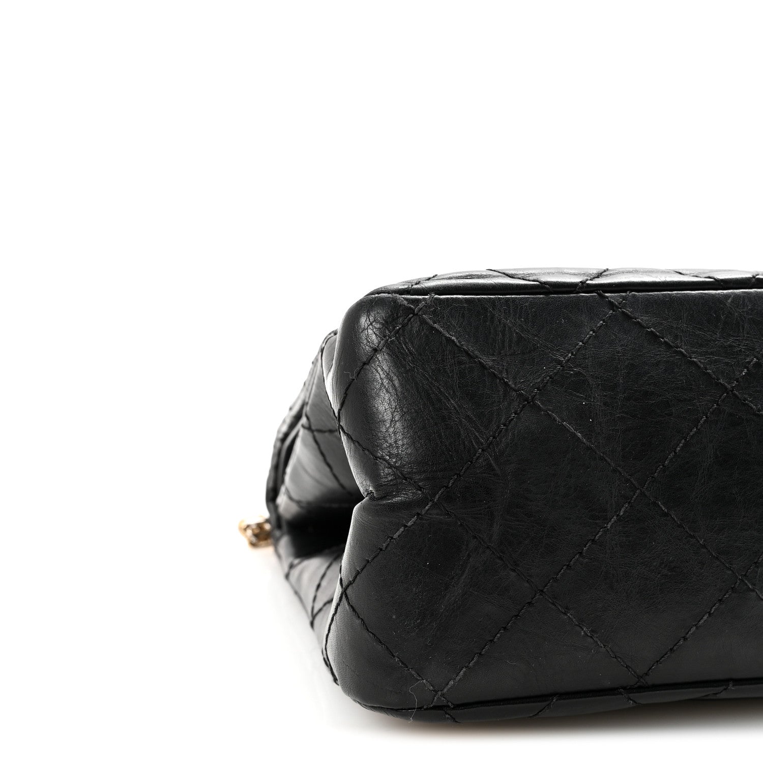 Aged Calfskin Quilted 2.55 Reissue 227 Flap Black
