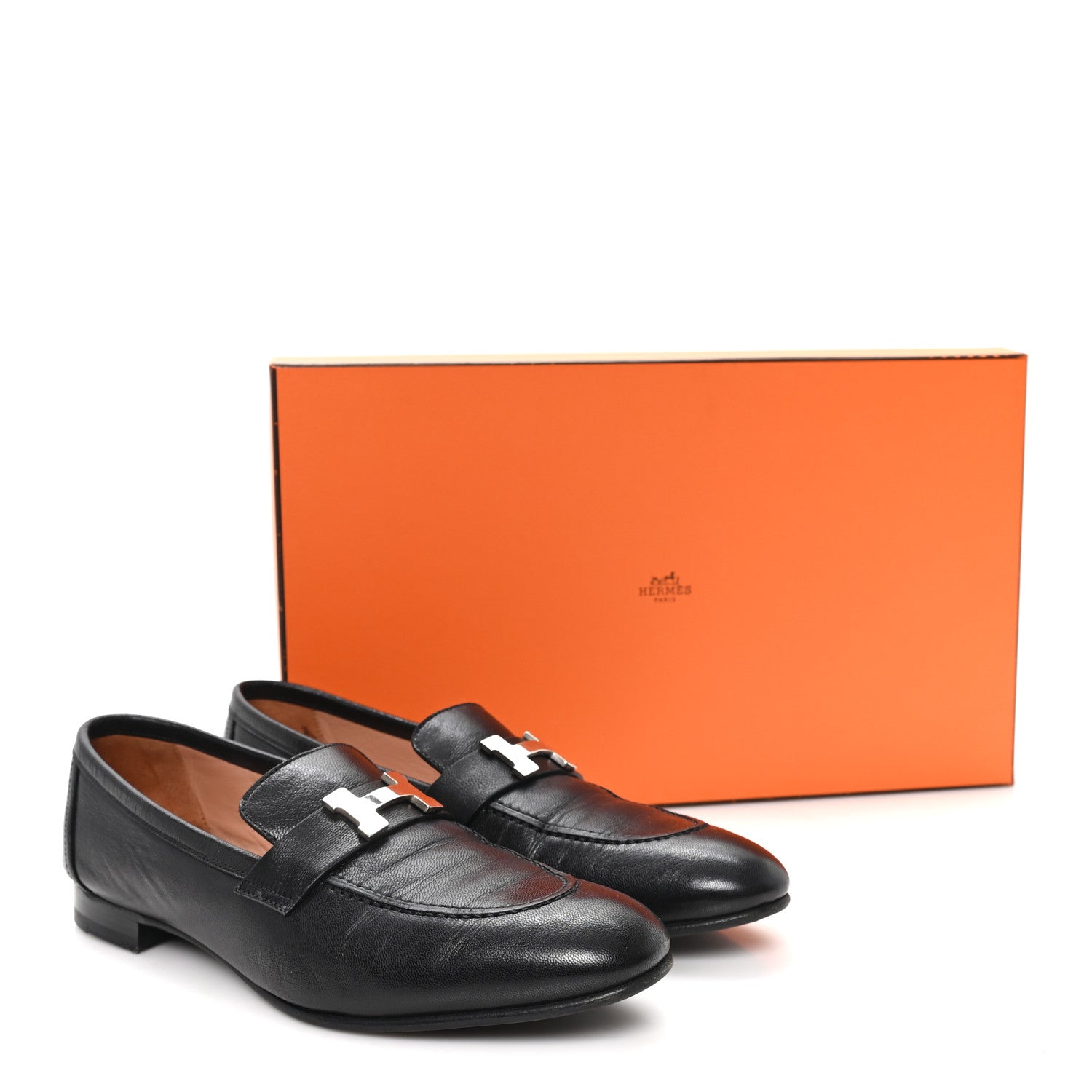 Goatskin Womens Paris Loafers 40 Black