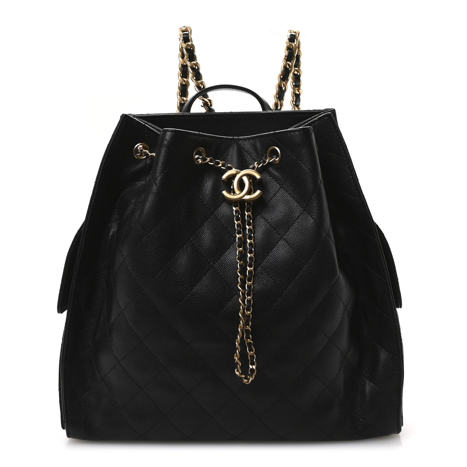 Caviar Quilted Large Chanel 25 Backpack Black