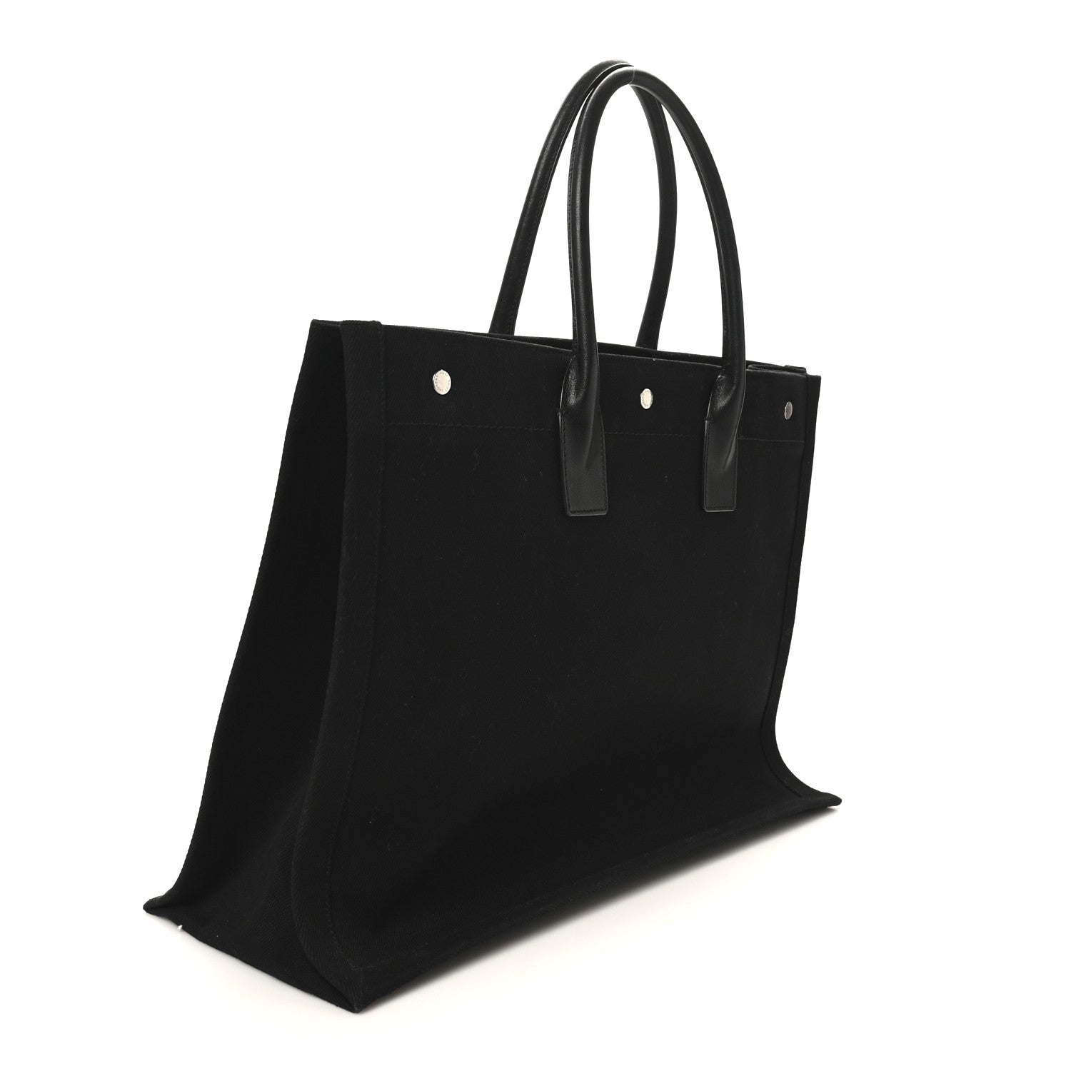 Linen Calfskin Rive Gauche Tote Black