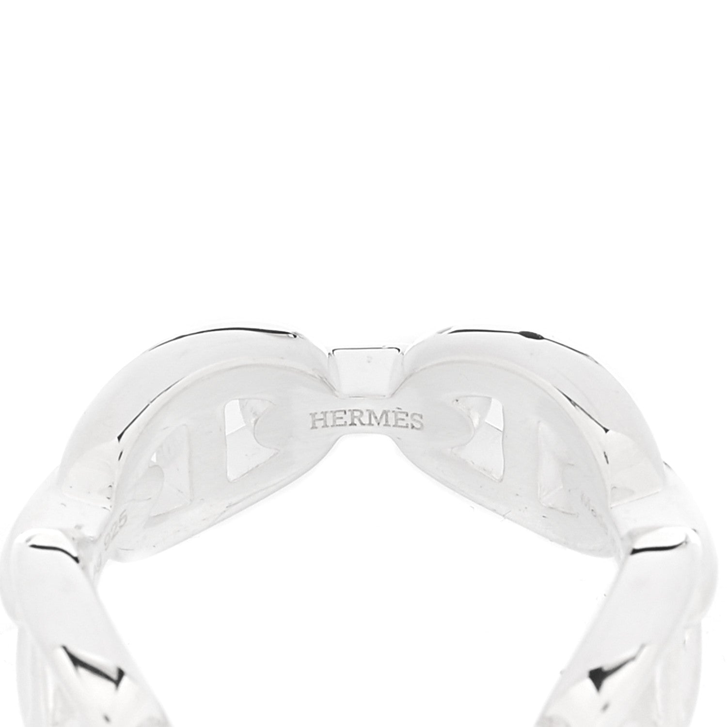 Sterling Silver PM Chaine d'Ancre Enchainee Band Ring 52 6