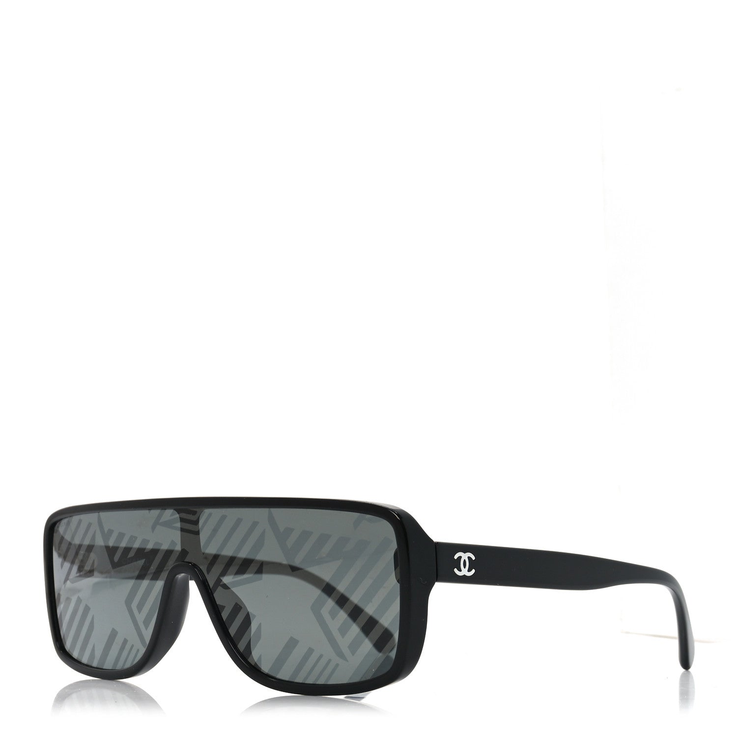 Acetate Shield 71540 Sunglasses Black