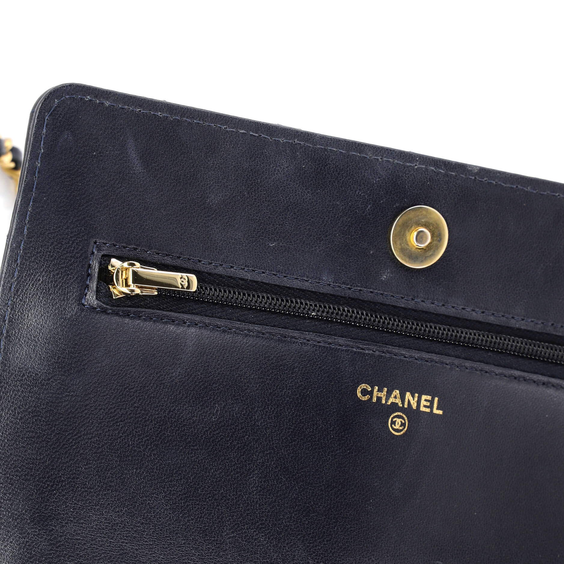 Pick Me Up Logo Handle Wallet on Chain Quilted Lambskin
