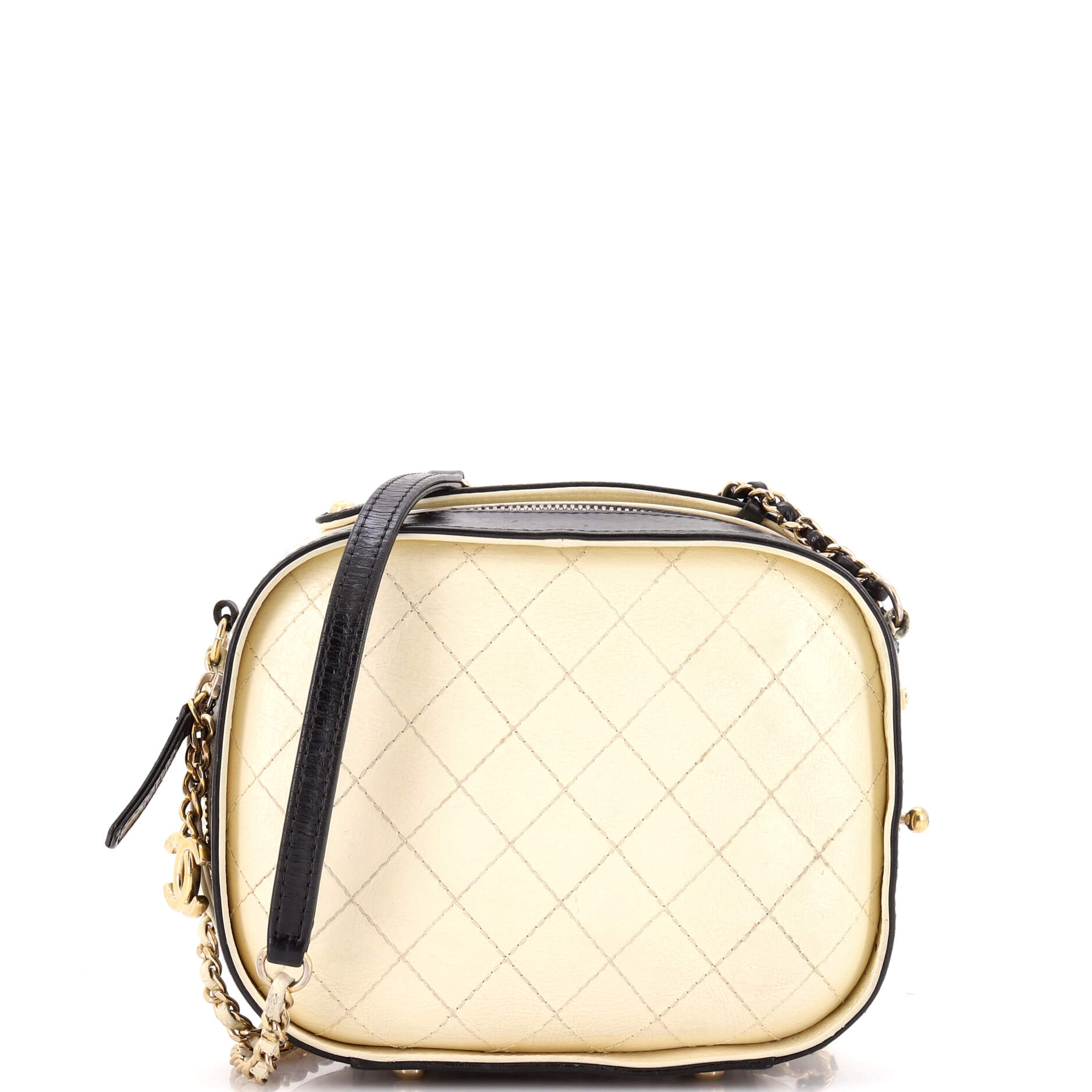 Vanity Case Bag Quilted Crumpled Calfskin Small