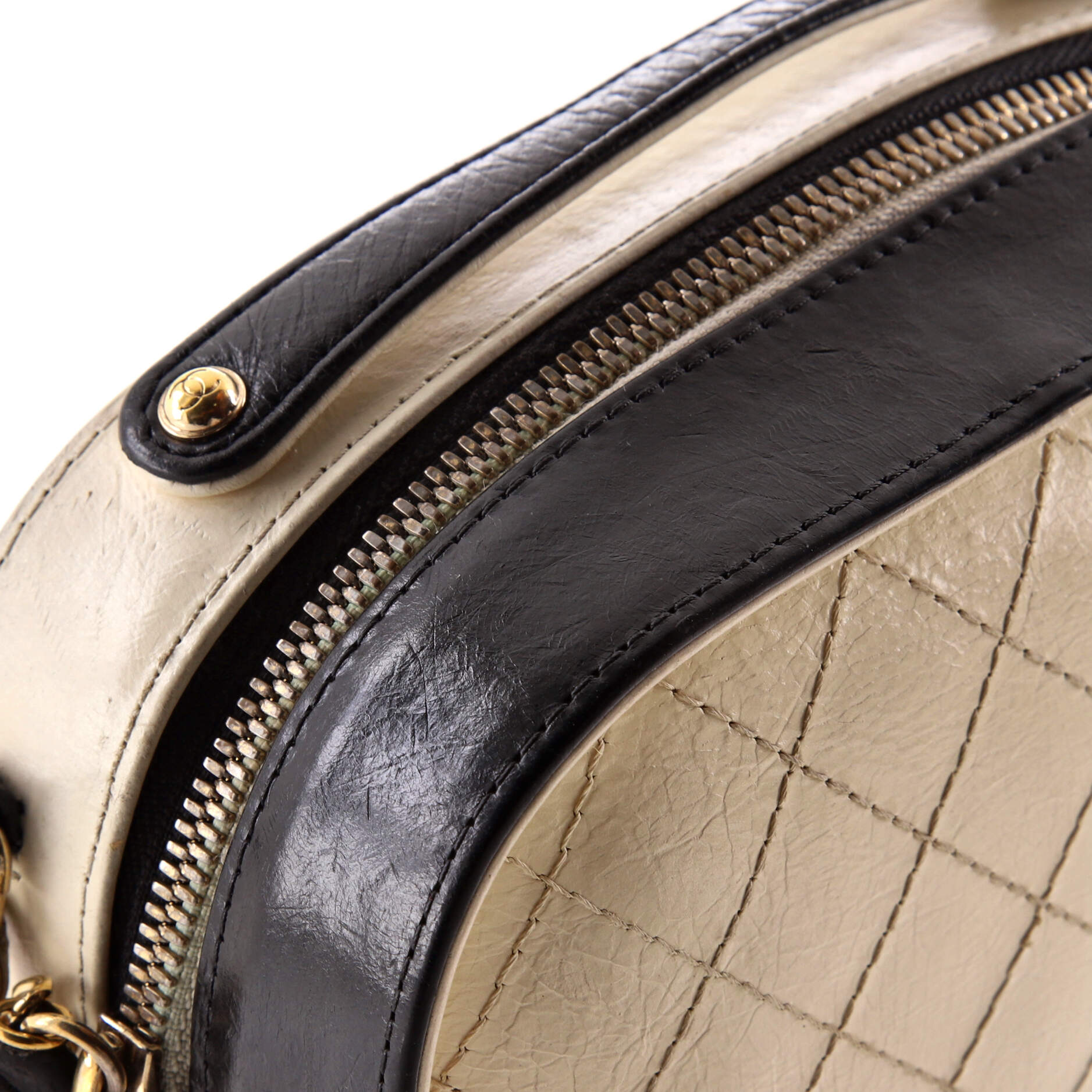 Vanity Case Bag Quilted Crumpled Calfskin Small