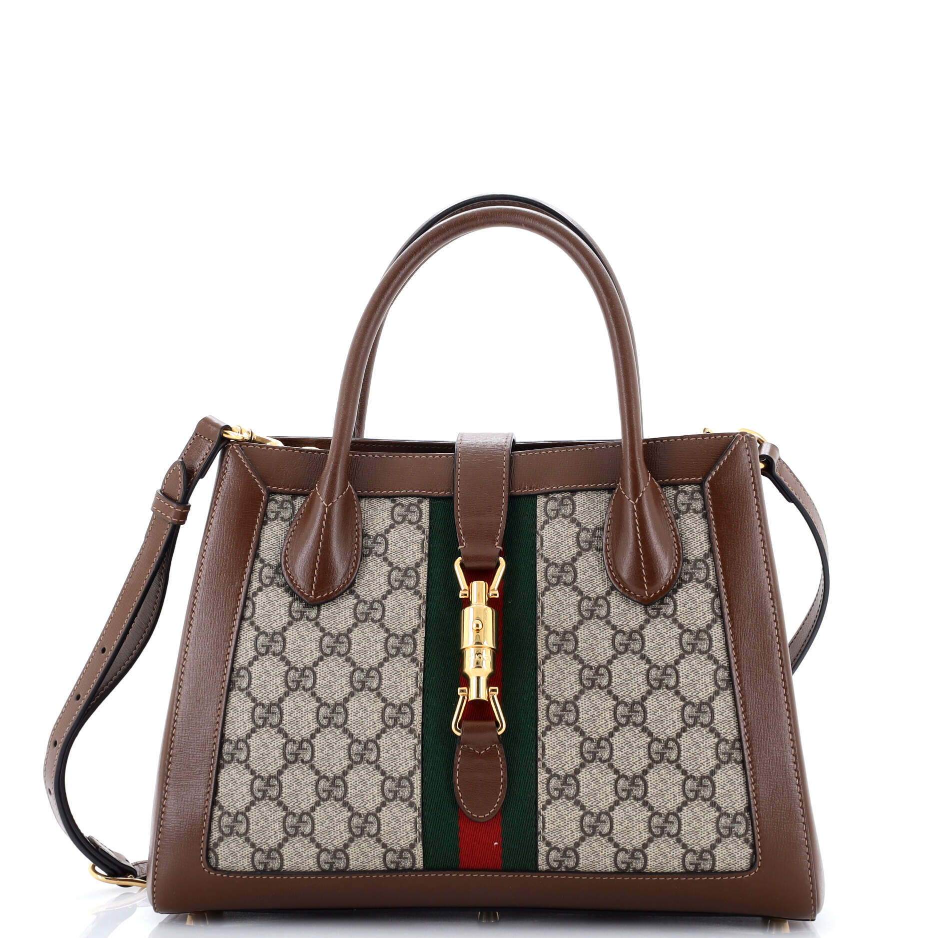 Jackie 1961 Web Tote GG Canvas and Leather Medium