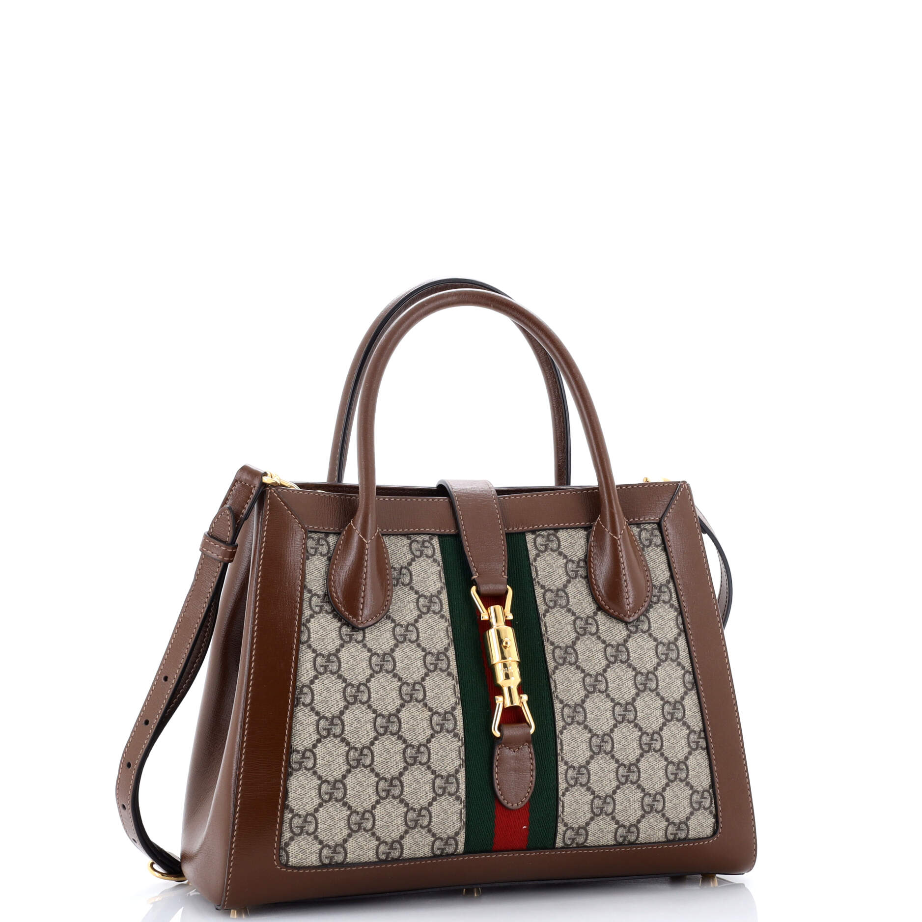 Jackie 1961 Web Tote GG Canvas and Leather Medium