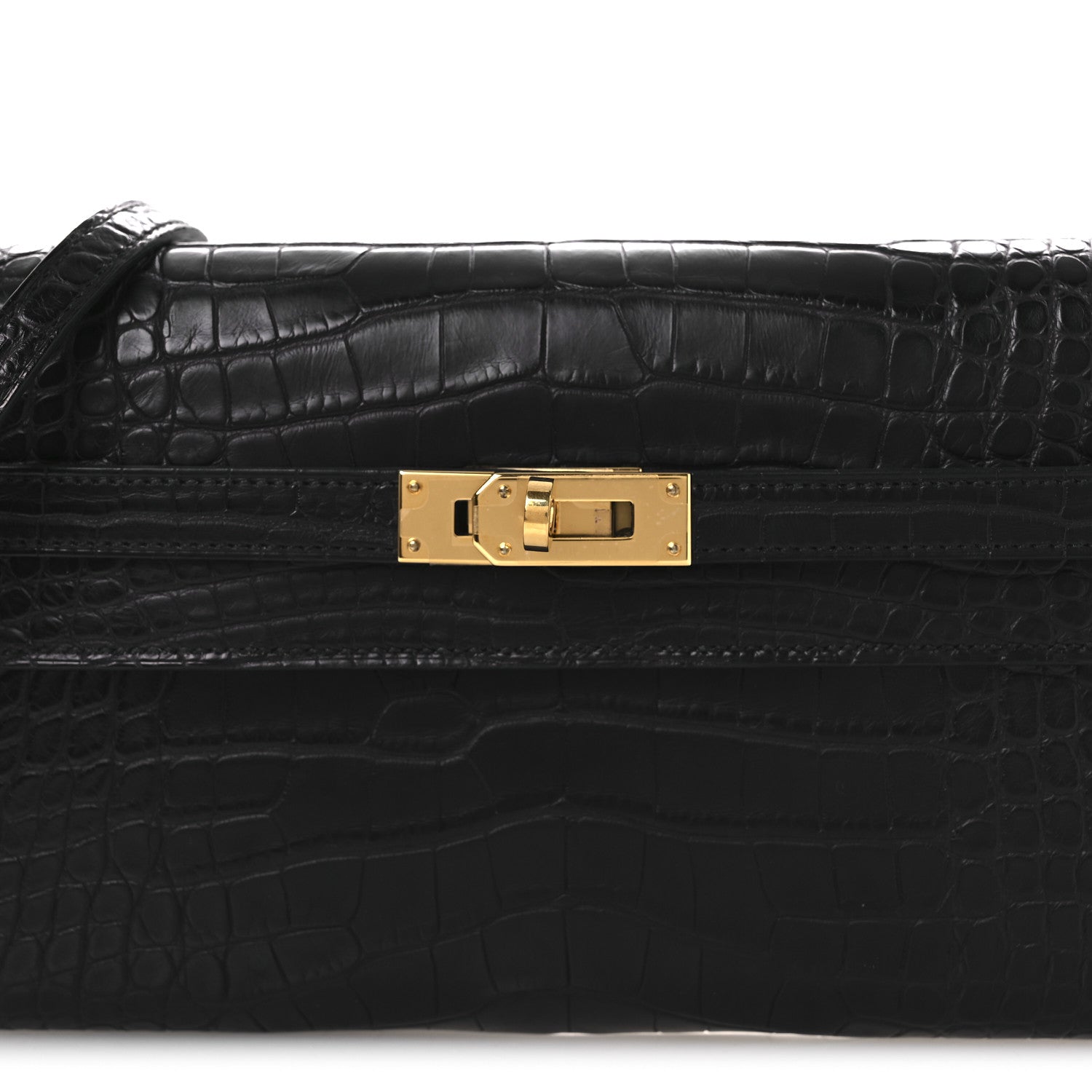 Matte Alligator Kelly Wallet To Go Black