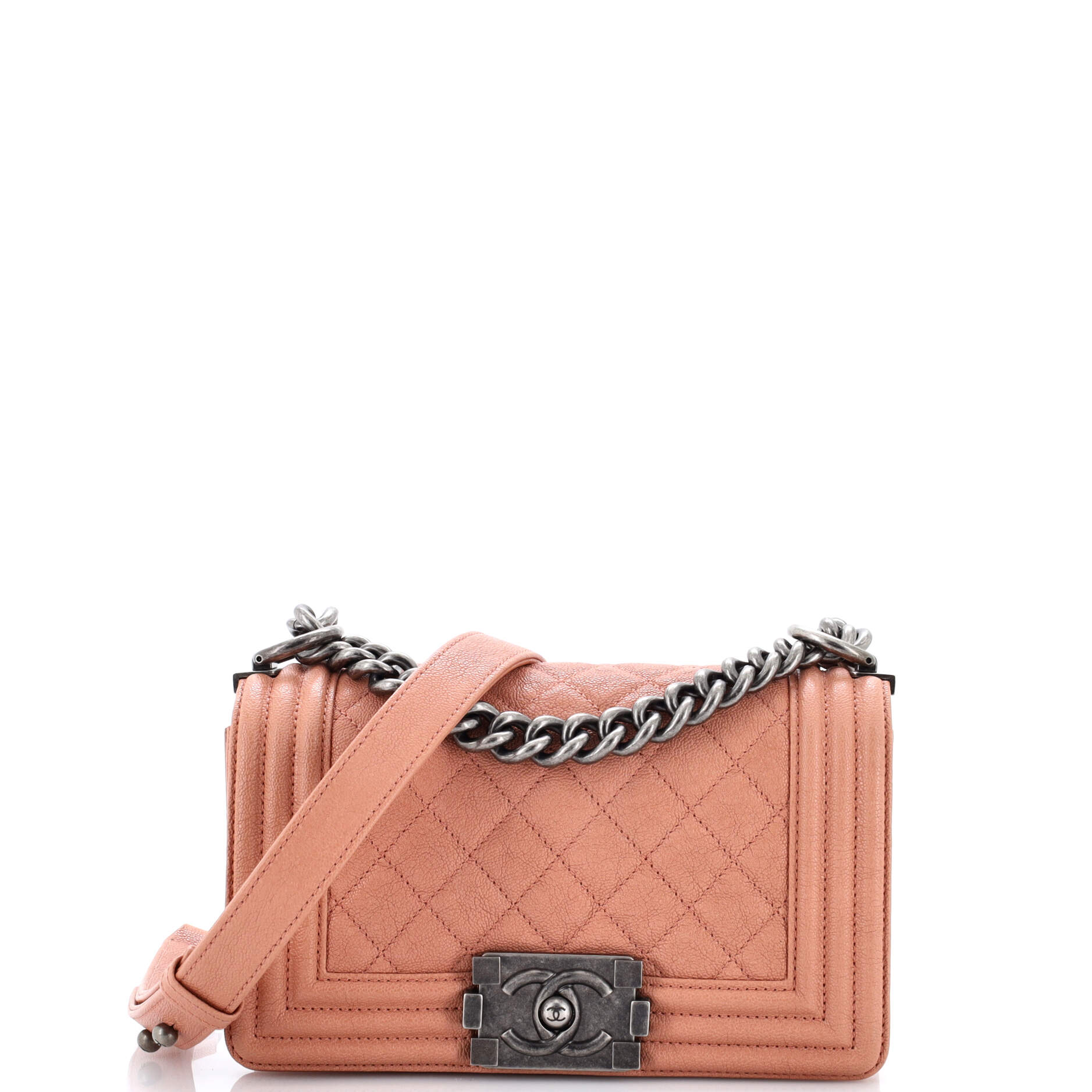 Boy Flap Bag Quilted Caviar Small