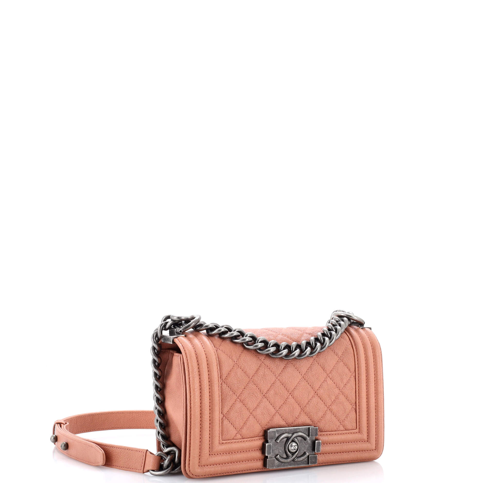 Boy Flap Bag Quilted Caviar Small