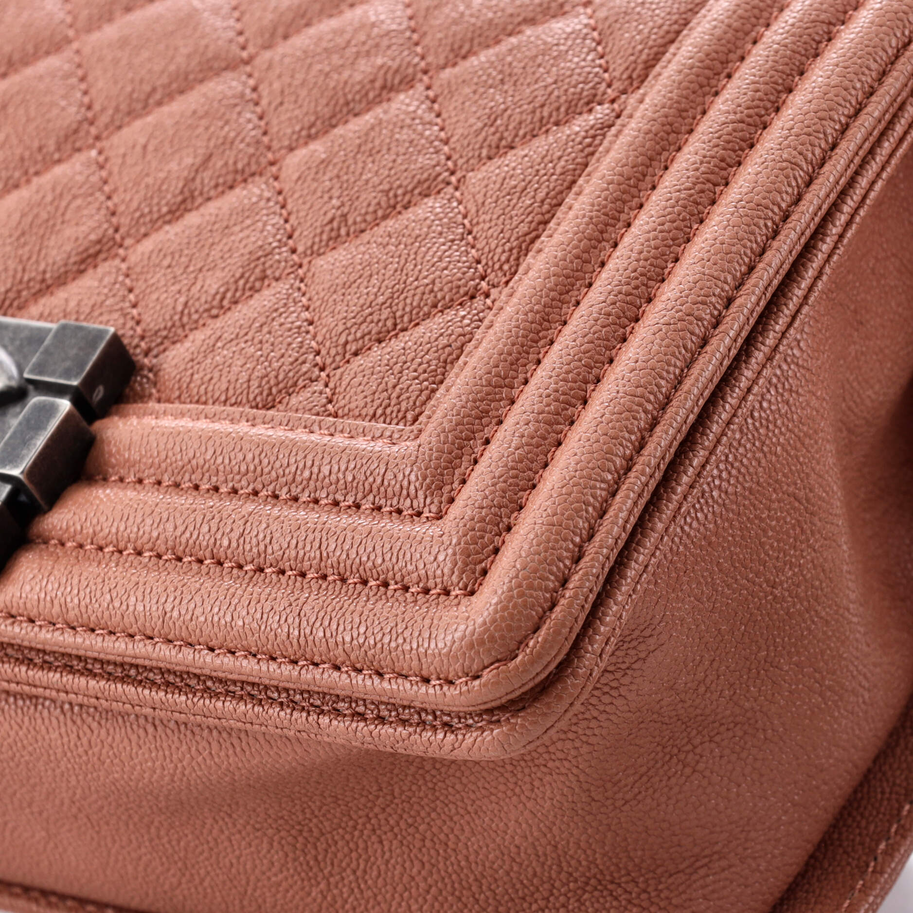Boy Flap Bag Quilted Caviar Small