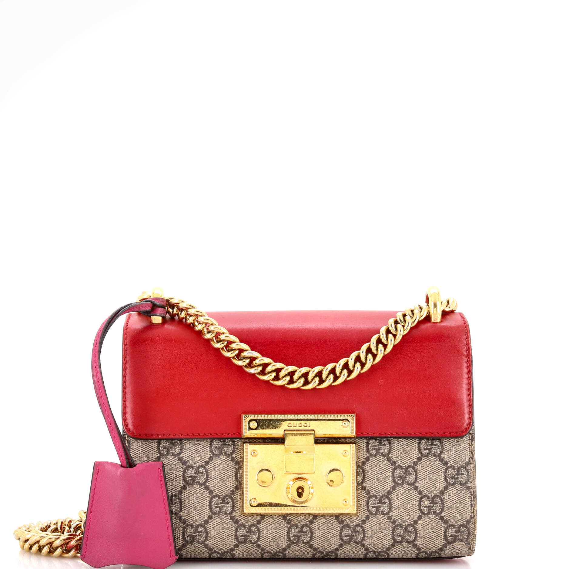 Padlock Shoulder Bag GG Coated Canvas and Leather Small
