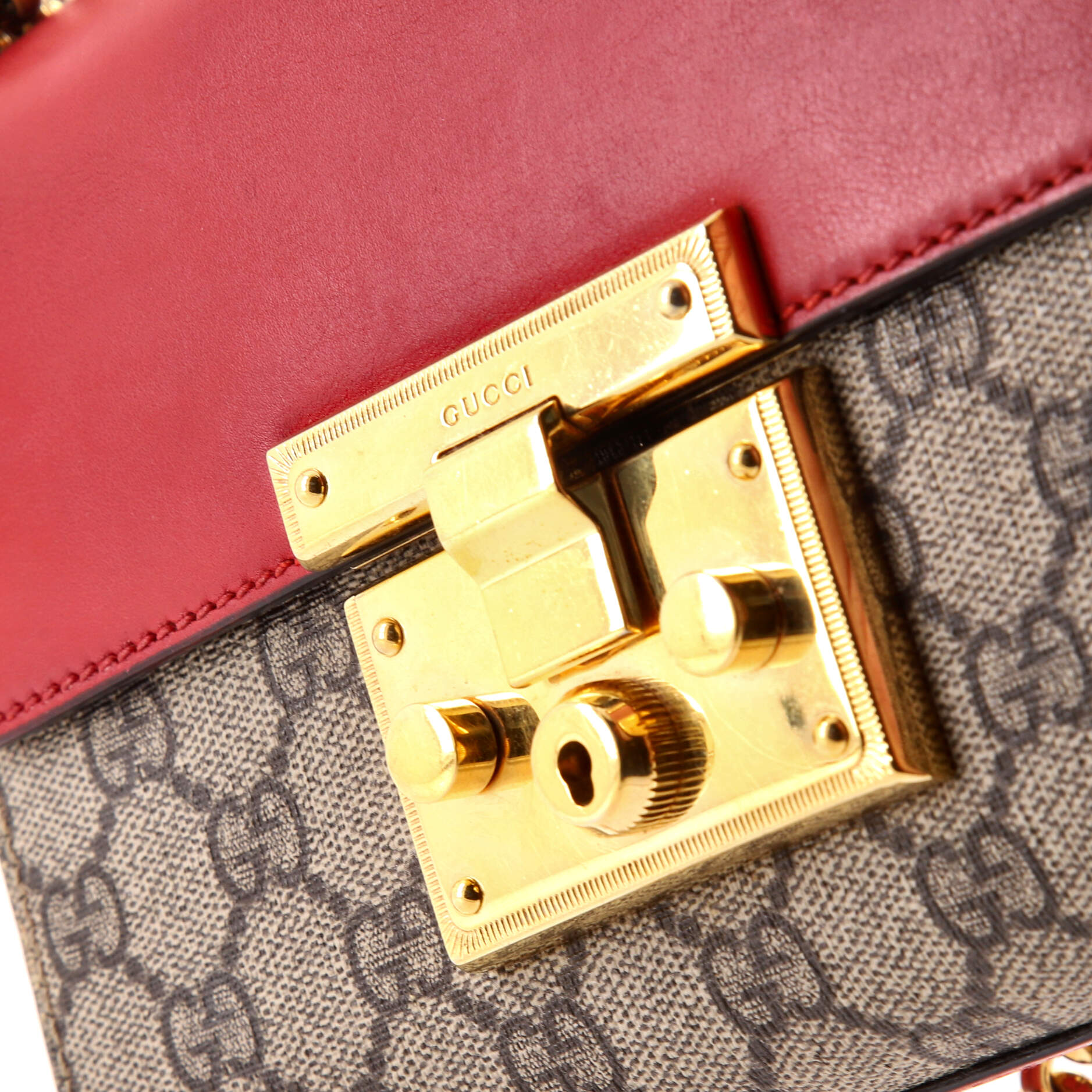 Padlock Shoulder Bag GG Coated Canvas and Leather Small