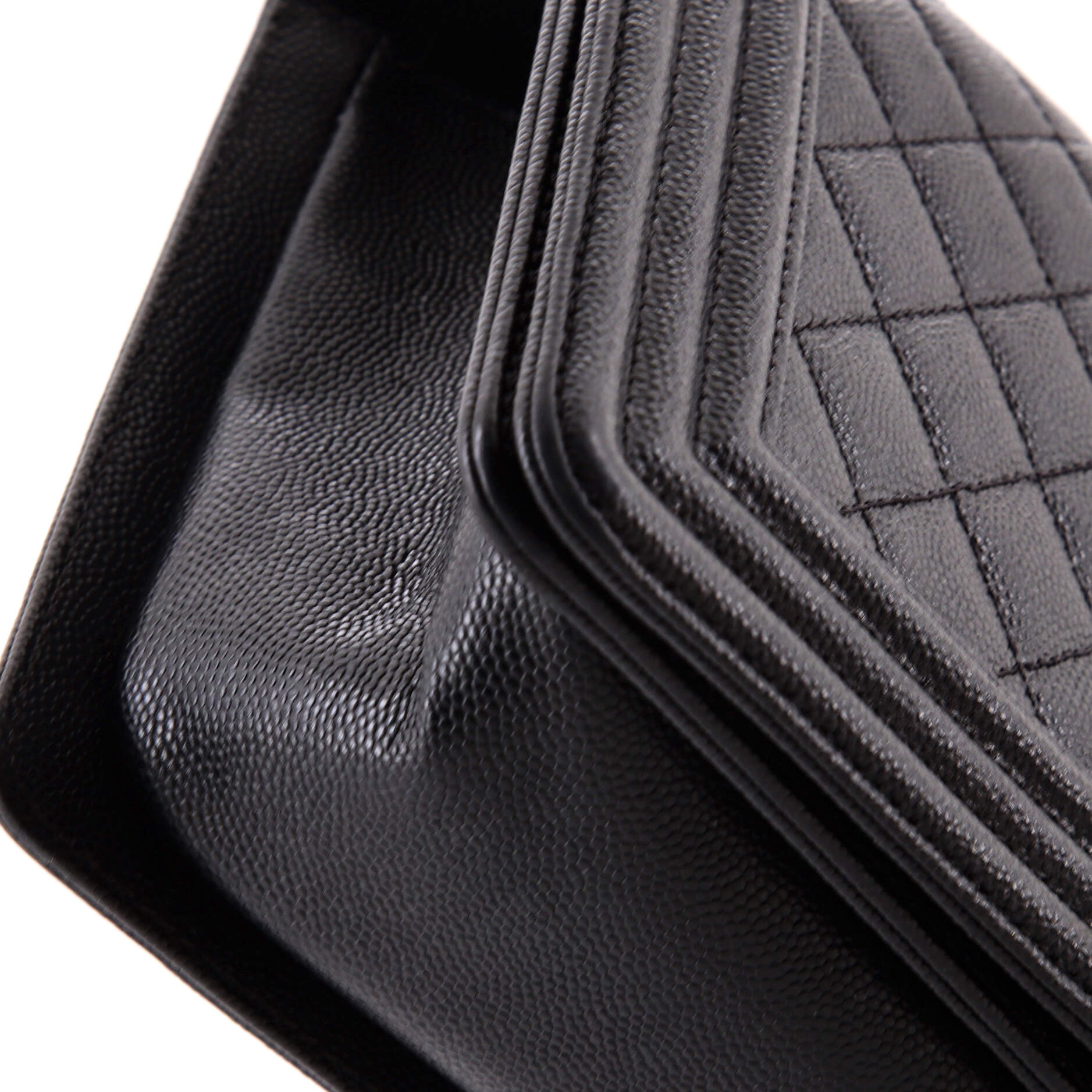 Boy Flap Bag Quilted Caviar Old Medium