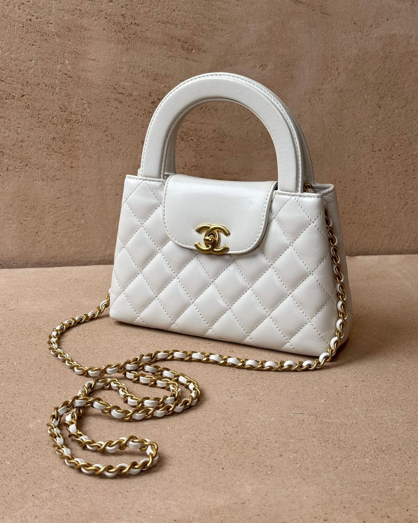 Chanel Small Kelly Re-Edition - White Lambskin | Gold Hardware