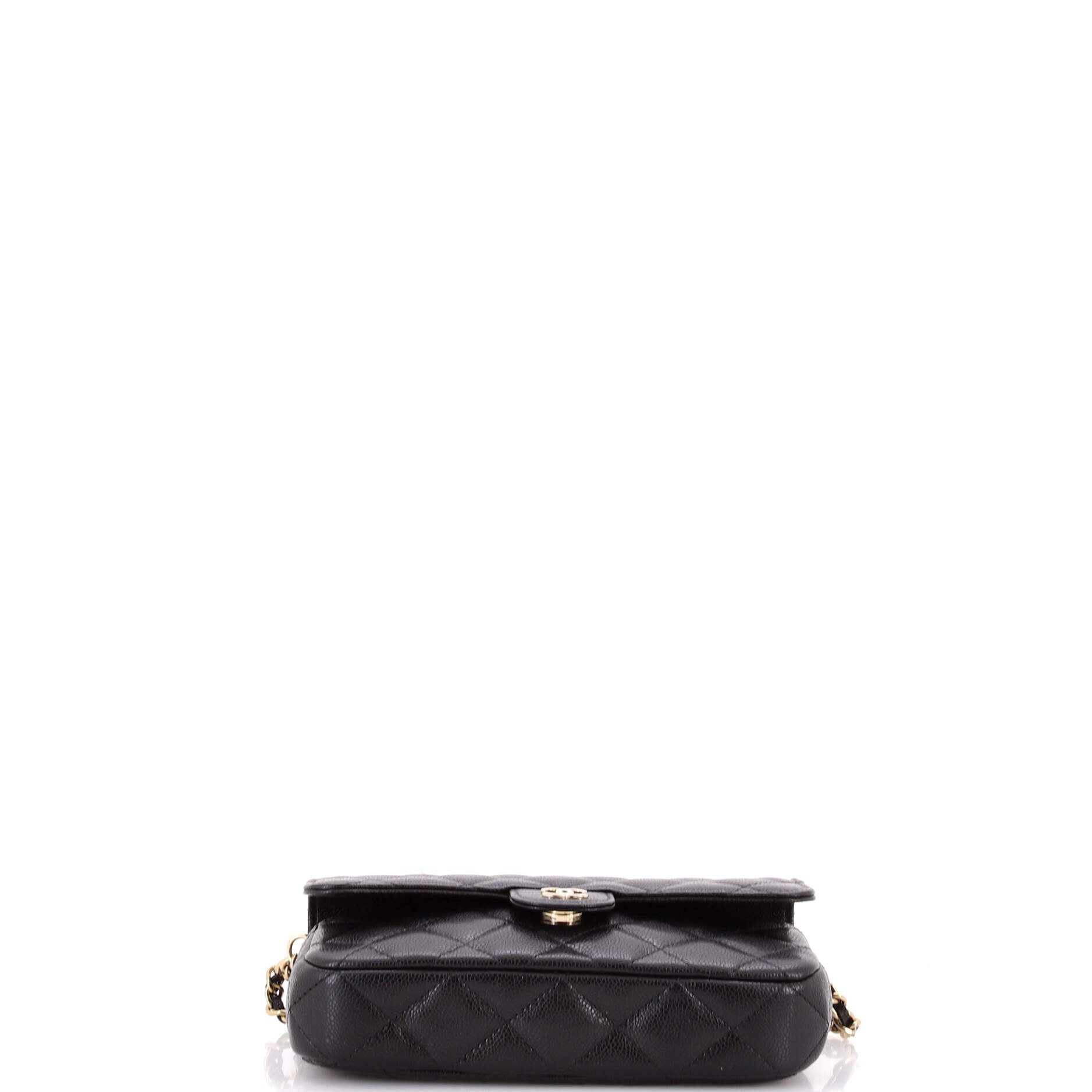 Classic Flap Phone Holder with Chain Quilted Caviar