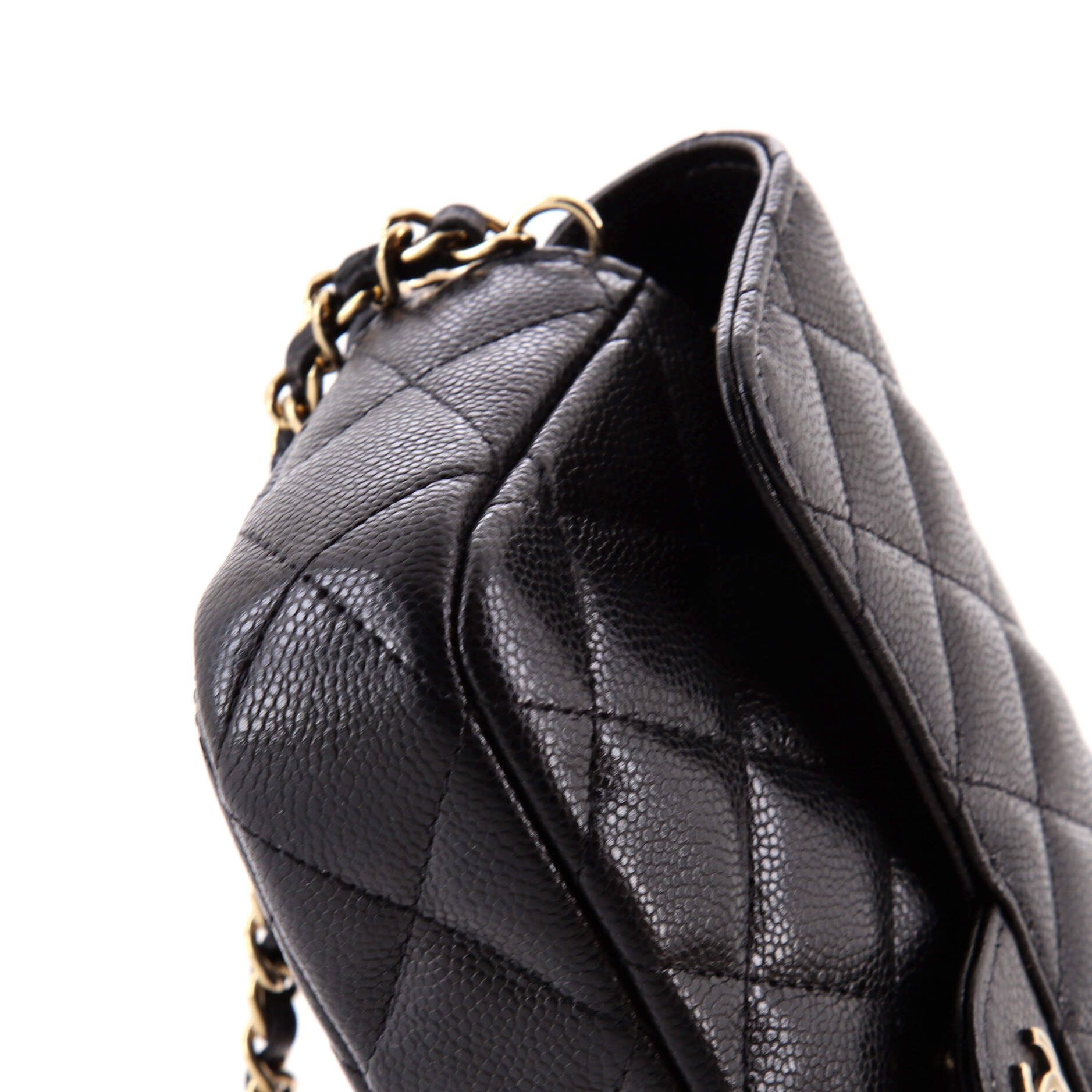 Classic Flap Phone Holder with Chain Quilted Caviar