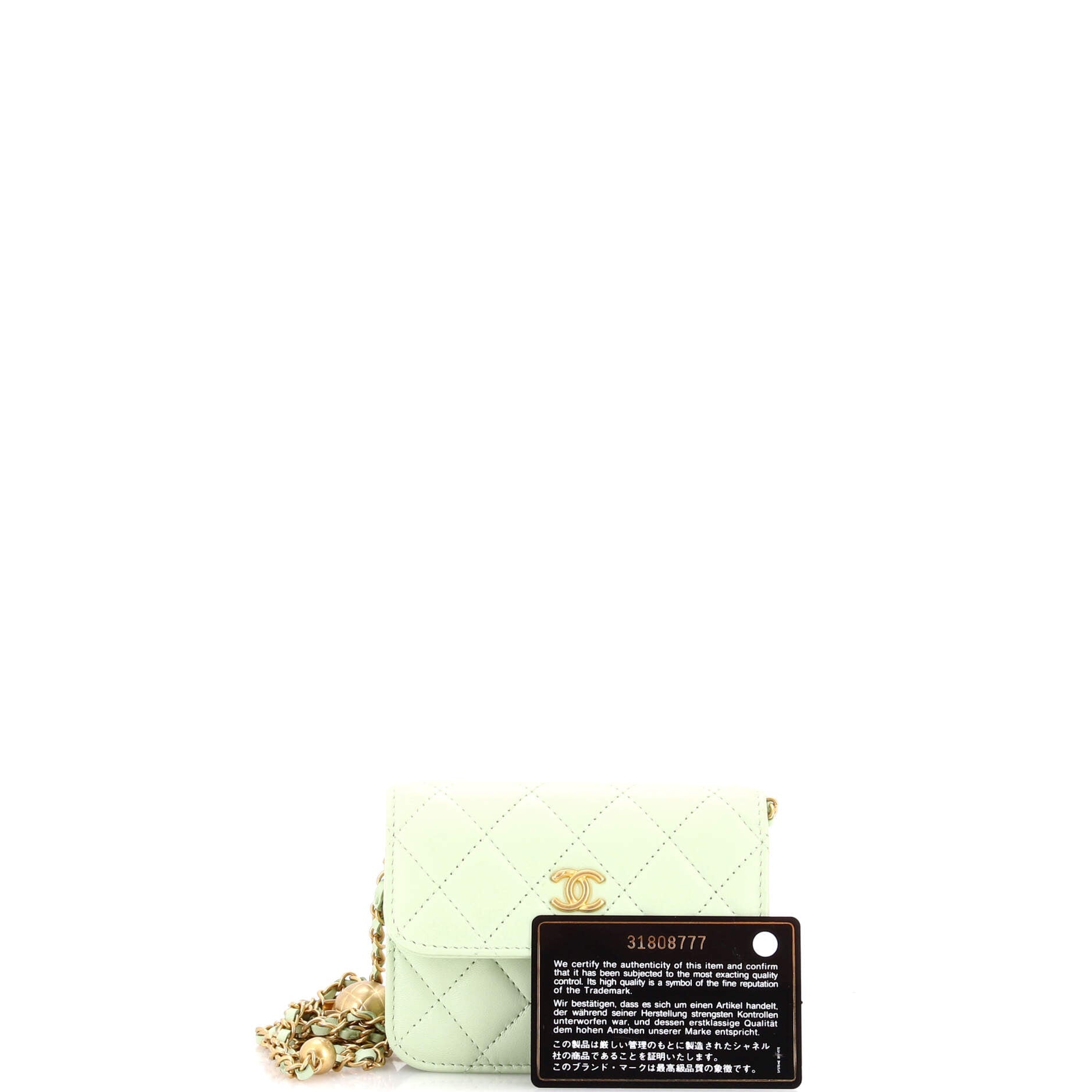 Pearl Crush Flap Clutch with Chain Quilted Lambskin Mini