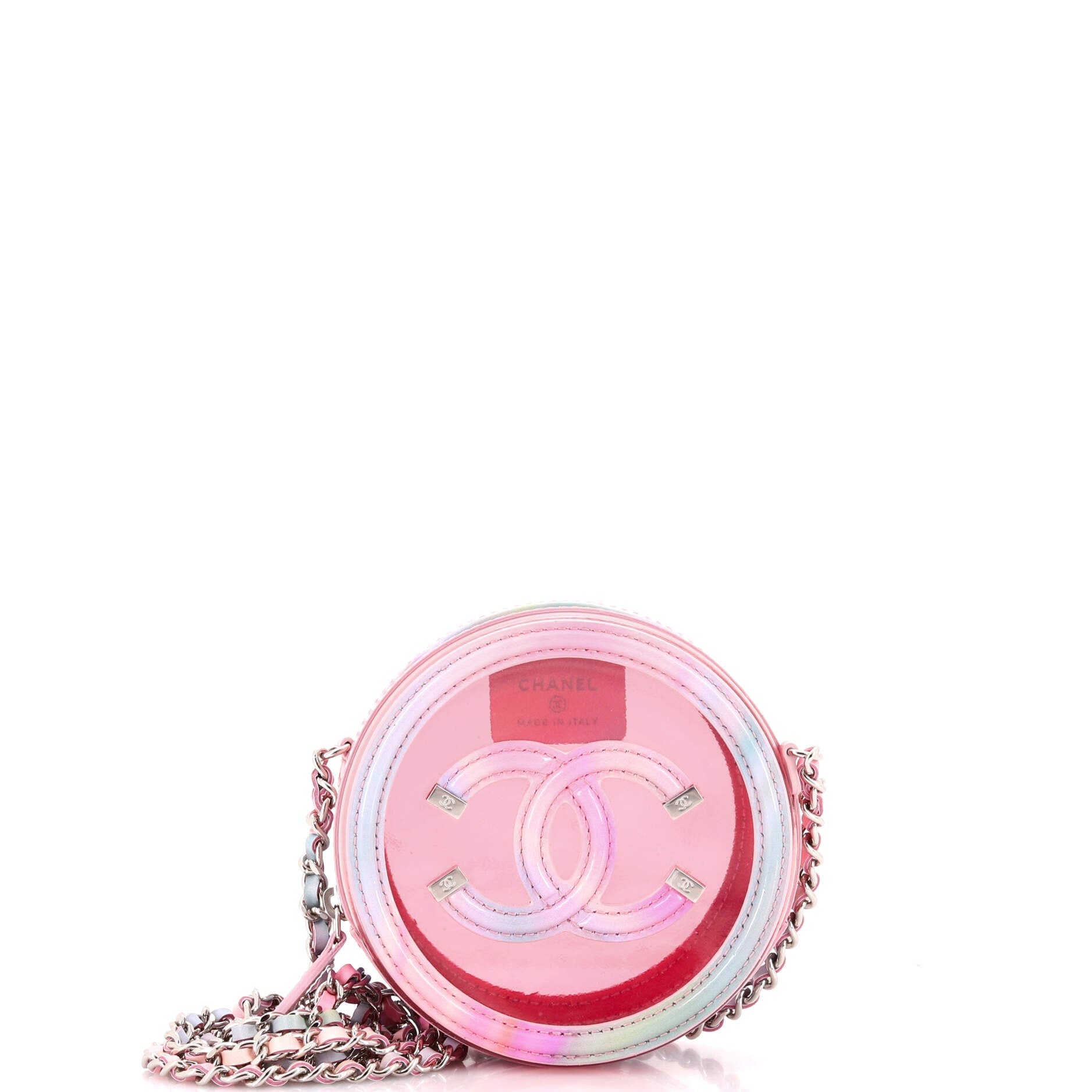 Filigree Round Clutch with Chain PVC with Lambskin Mini