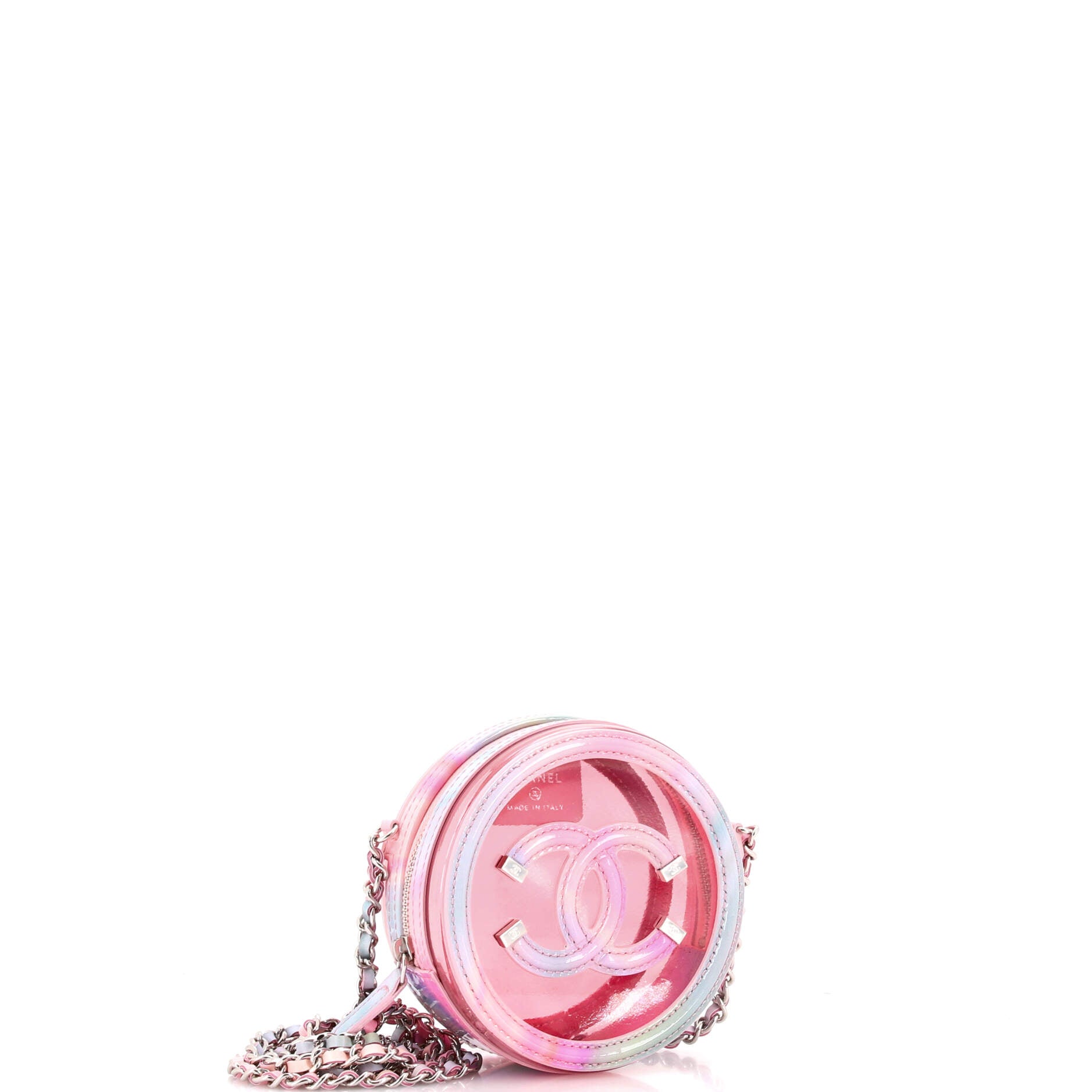 Filigree Round Clutch with Chain PVC with Lambskin Mini