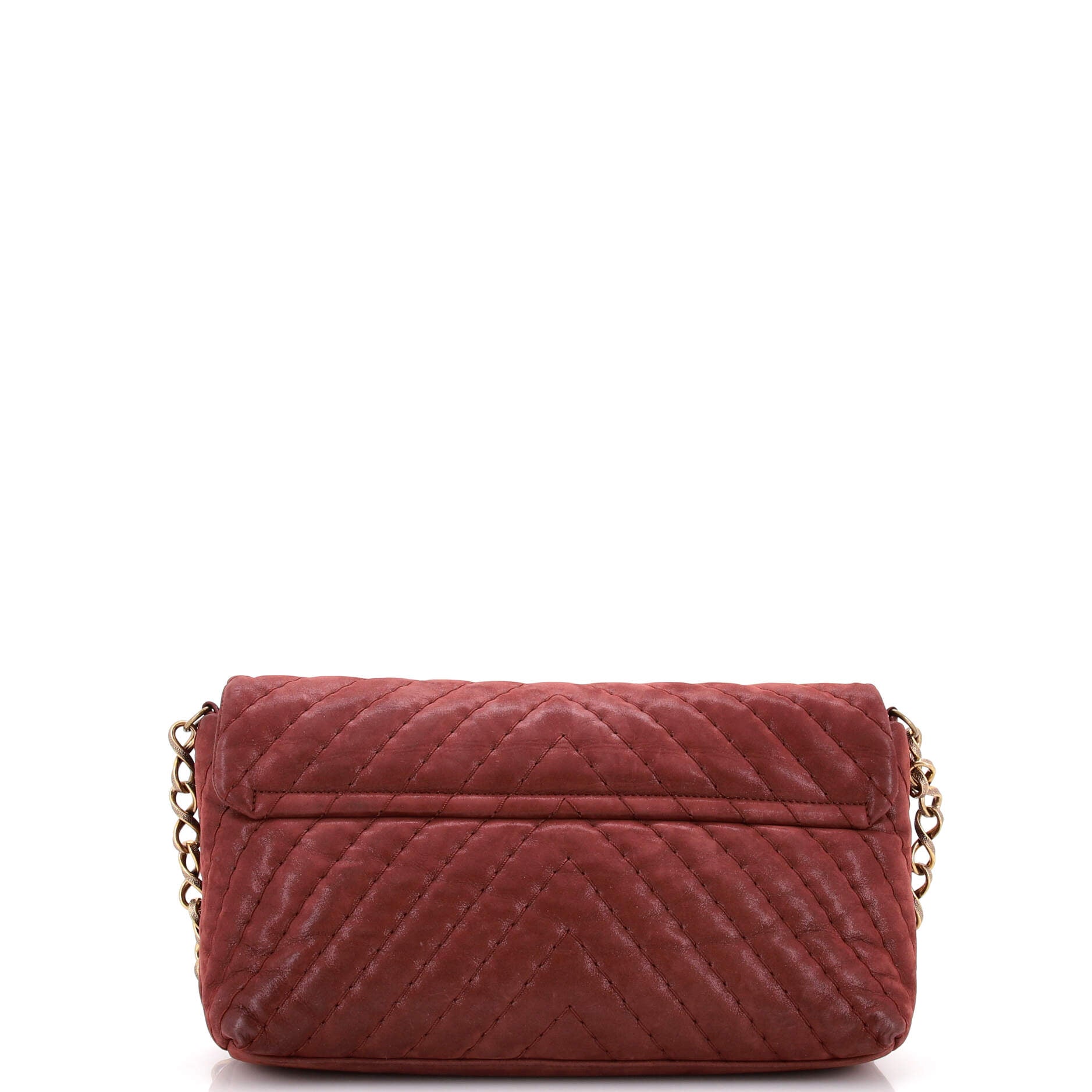 Surpique Chevron Flap Bag Quilted Iridescent Calfskin Jumbo