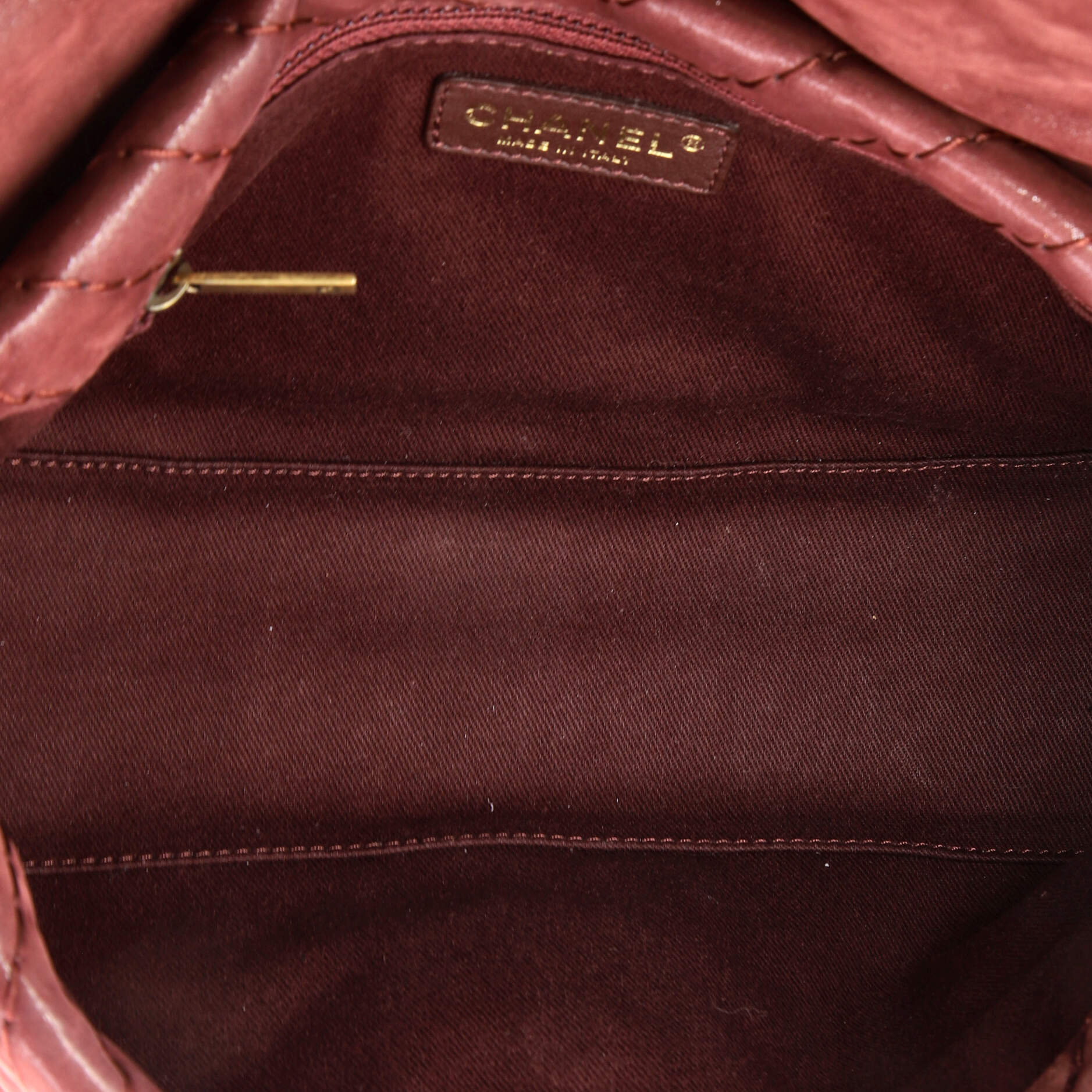 Surpique Chevron Flap Bag Quilted Iridescent Calfskin Jumbo