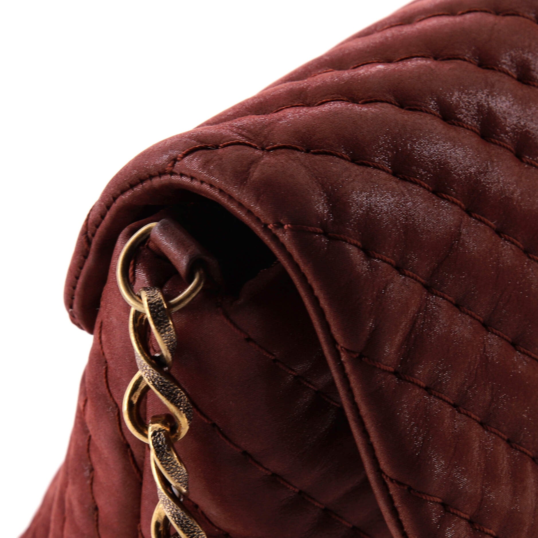 Surpique Chevron Flap Bag Quilted Iridescent Calfskin Jumbo