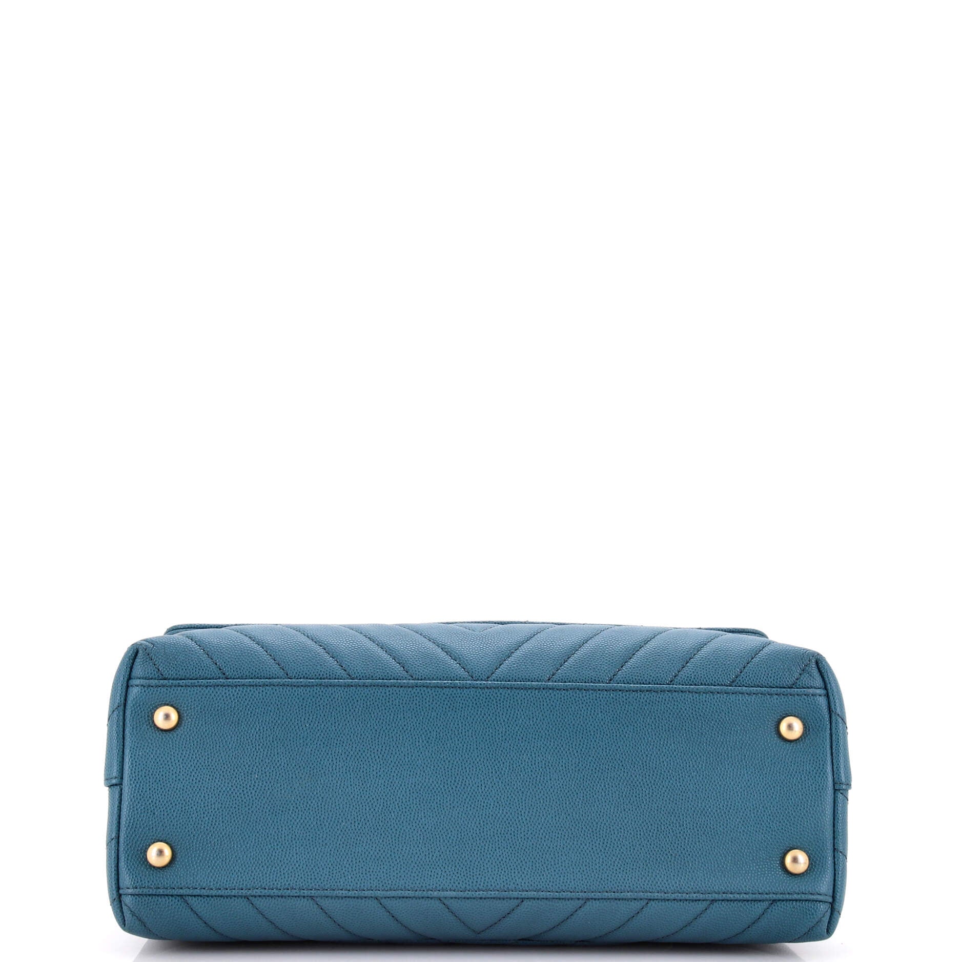 Coco Top Handle Bag Chevron Caviar Small