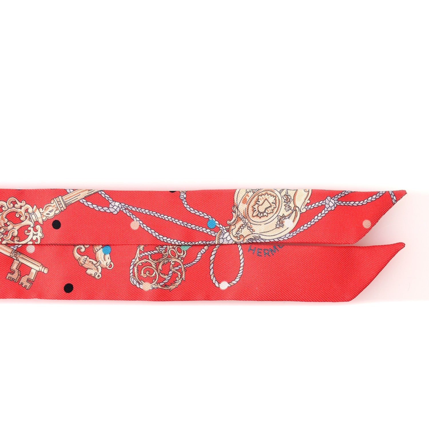 Silk Les Cles A Pois Doll Twilly Grenadine Beige Multicolor