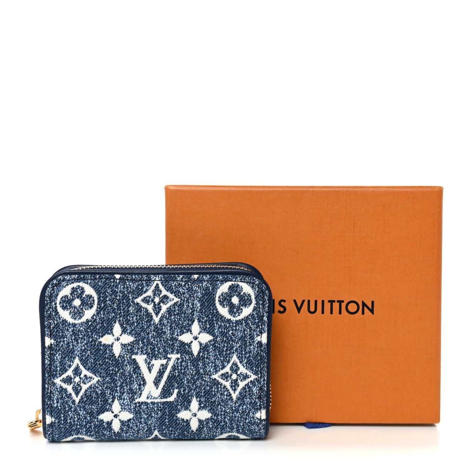 Denim Monogram Jacquard Zippy Coin Purse Bleu