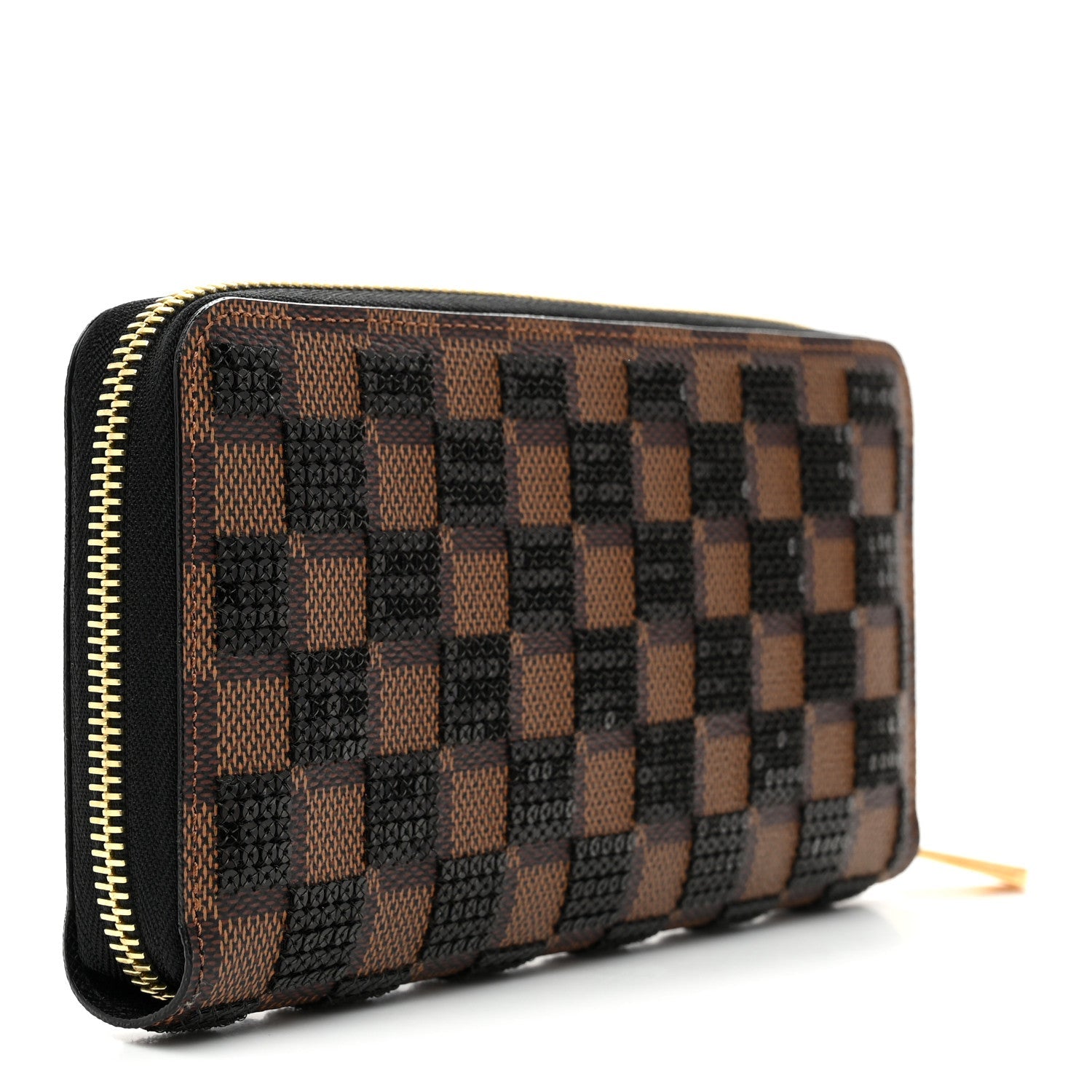 Damier Paillettes Zippy Wallet Black