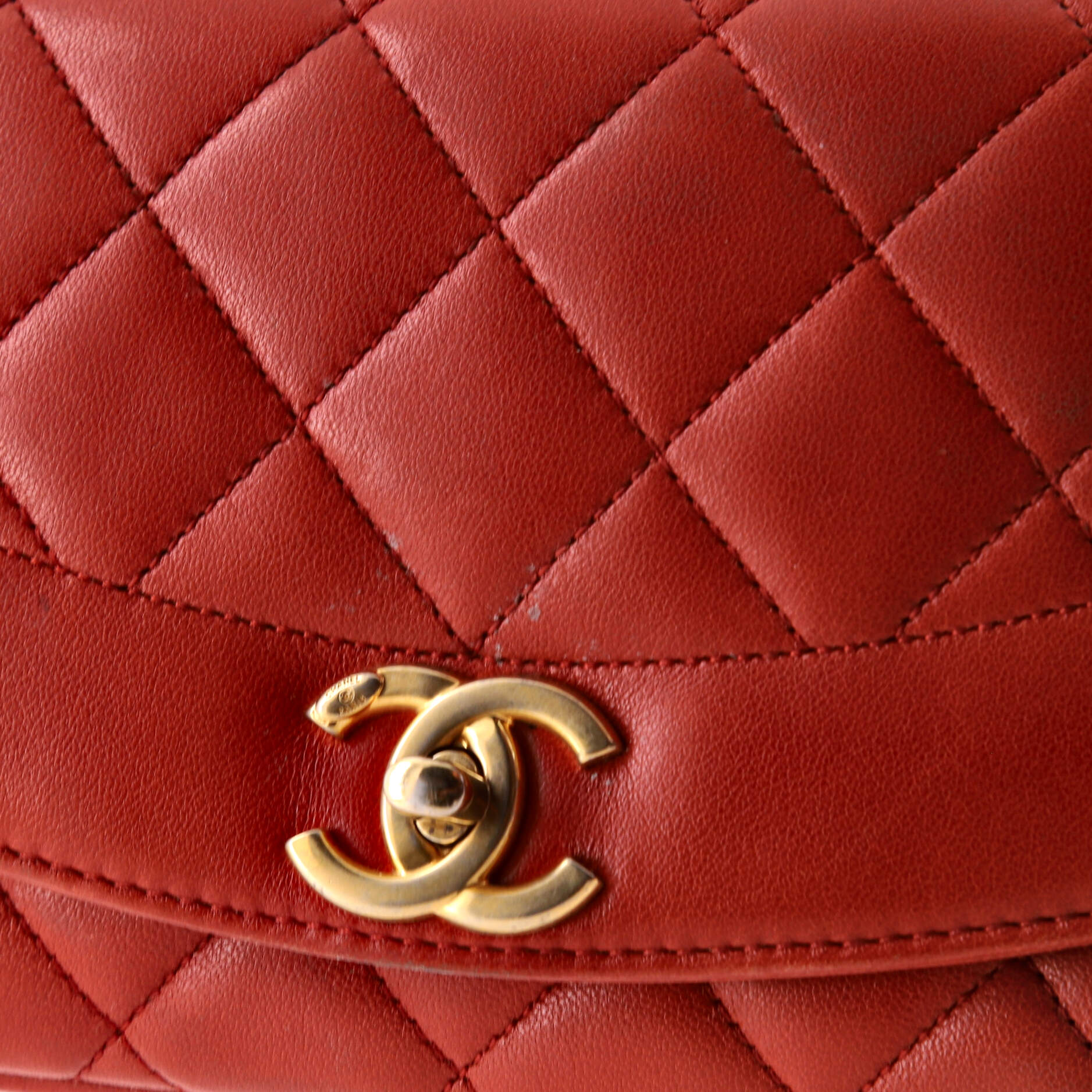 Vintage Diana Flap Bag Quilted Lambskin Small