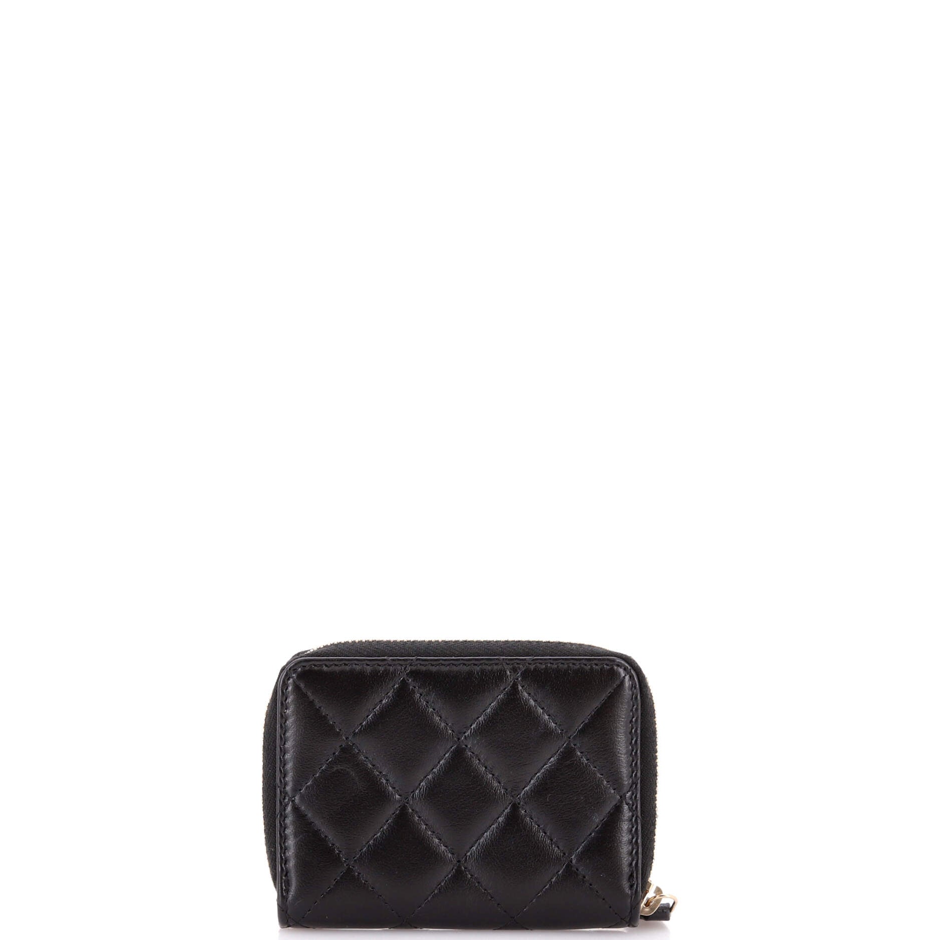 CC Zip Around Wallet Quilted Lambskin Compact