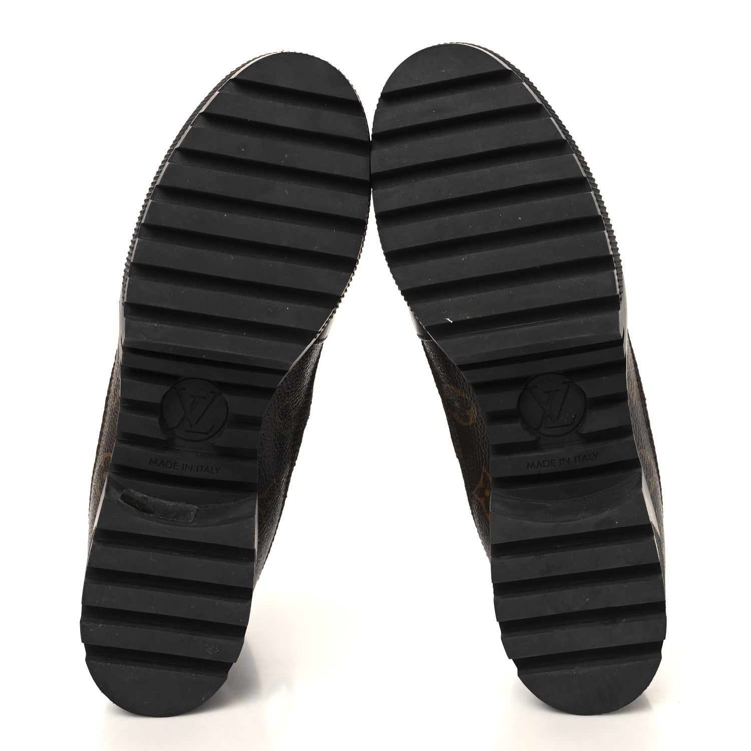 Suede Calfskin Monogram Laureate Platform Desert Boots 39.5 Black