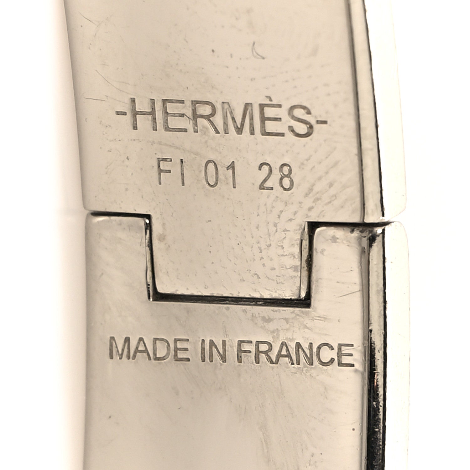Enamel Narrow Clic Clac H Bracelet PM White