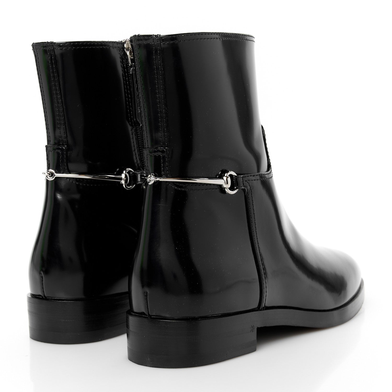 Brushed Calfskin Michelangelo Slim Horsebit Ankle Boots 36 Black