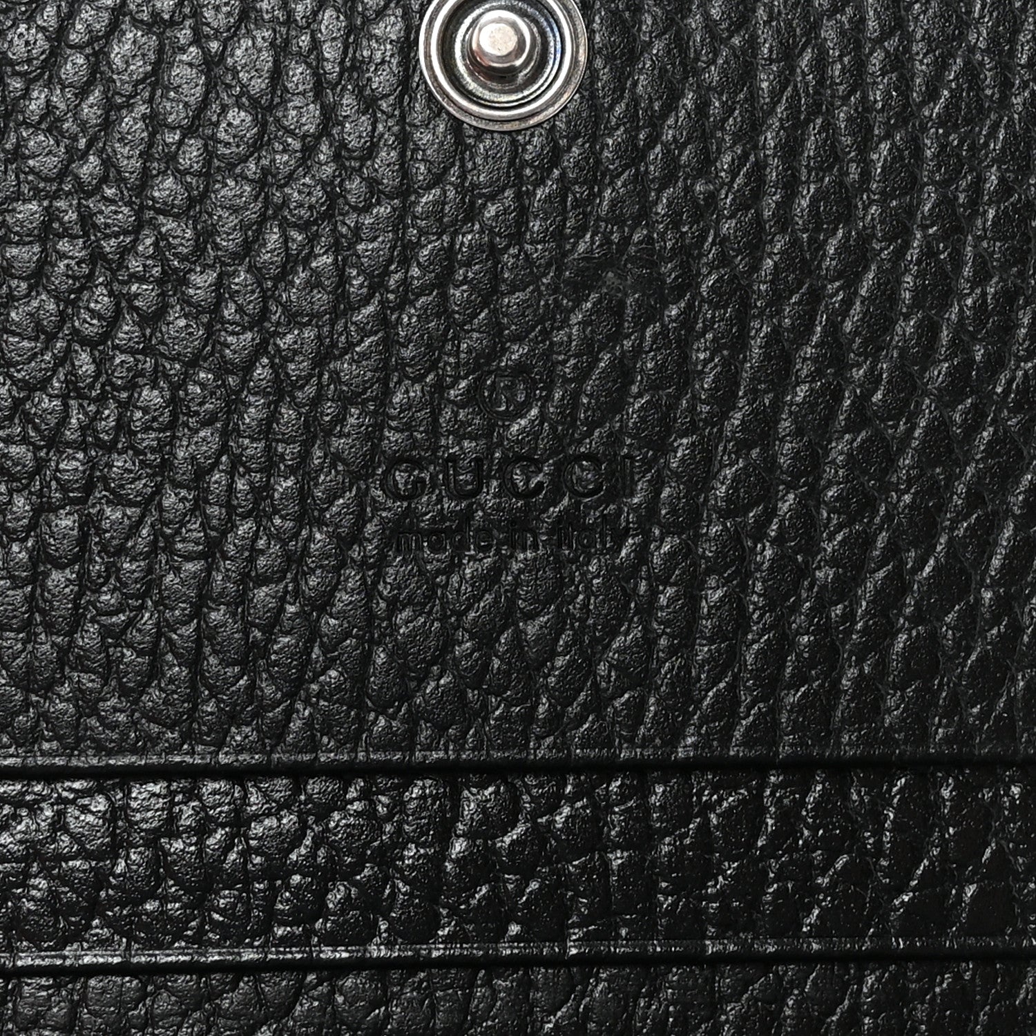 Dollar Calfskin Enamel Monochrome GG Marmont Card Case Black