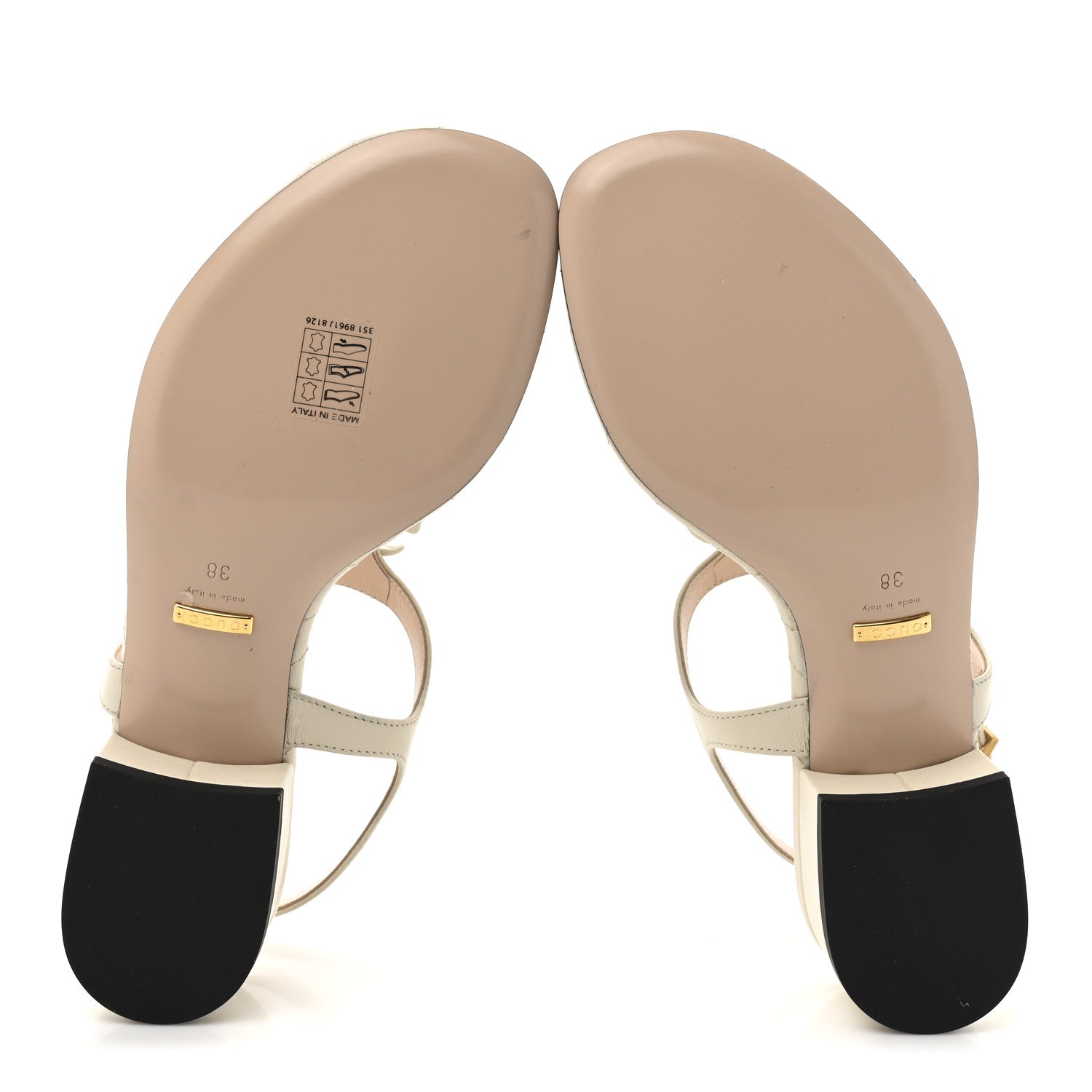 Nappa Matelasse Double G 35mm Thong Sandals 38 Mystic White