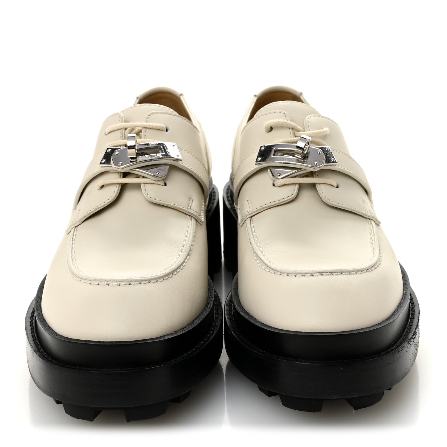 Glossed Calfskin First Derby 36.5 Beige Glaise
