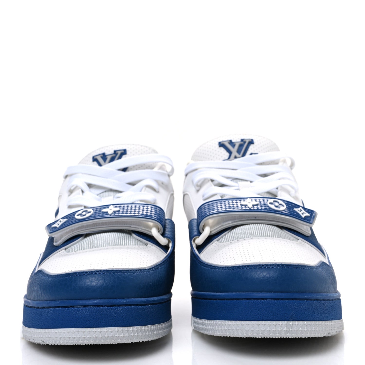 Calfskin Monogram Mens LV Trainer Sneakers 11 Blue