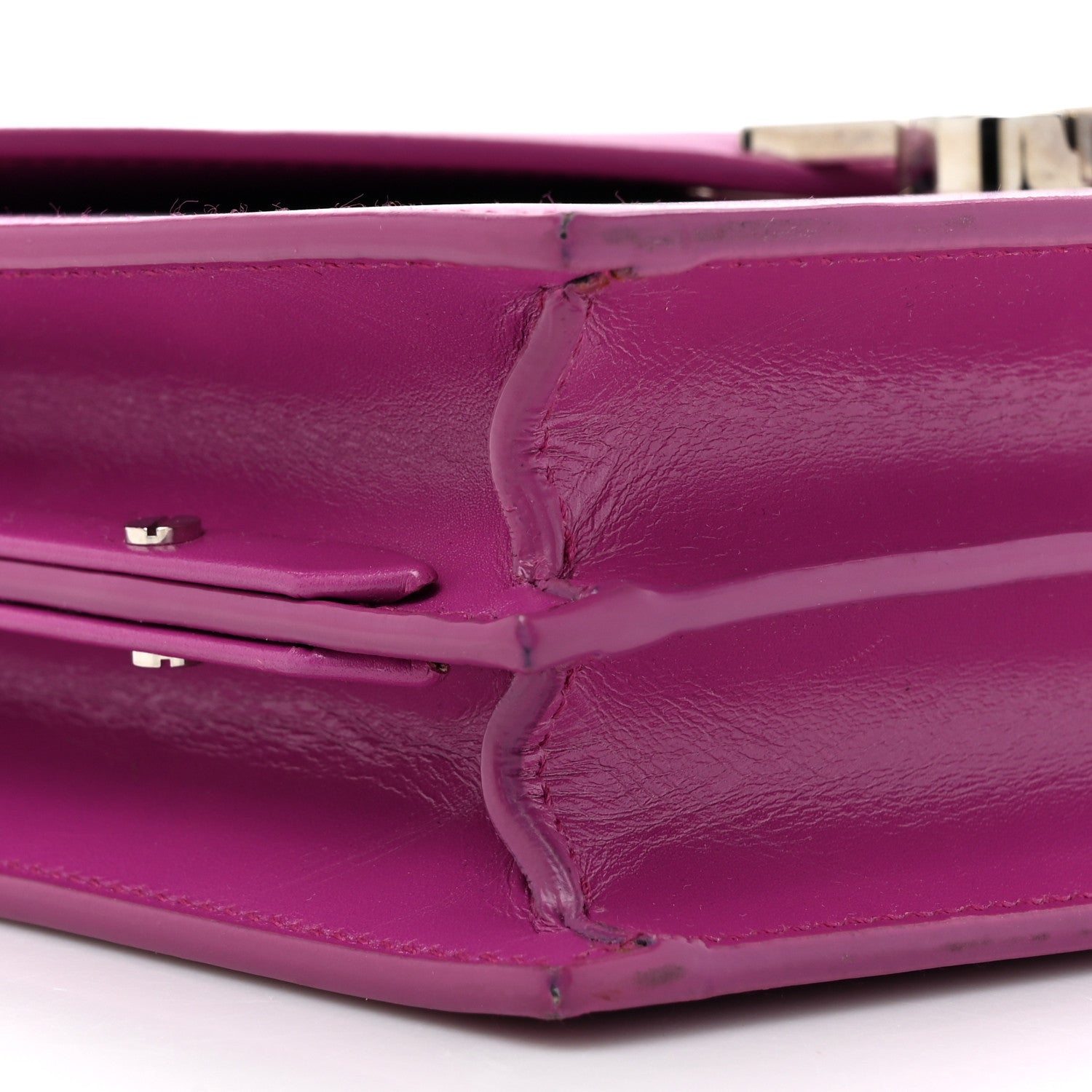 Smooth Calfskin Monogram Cassandra Clasp Bag Electric Fuchsia