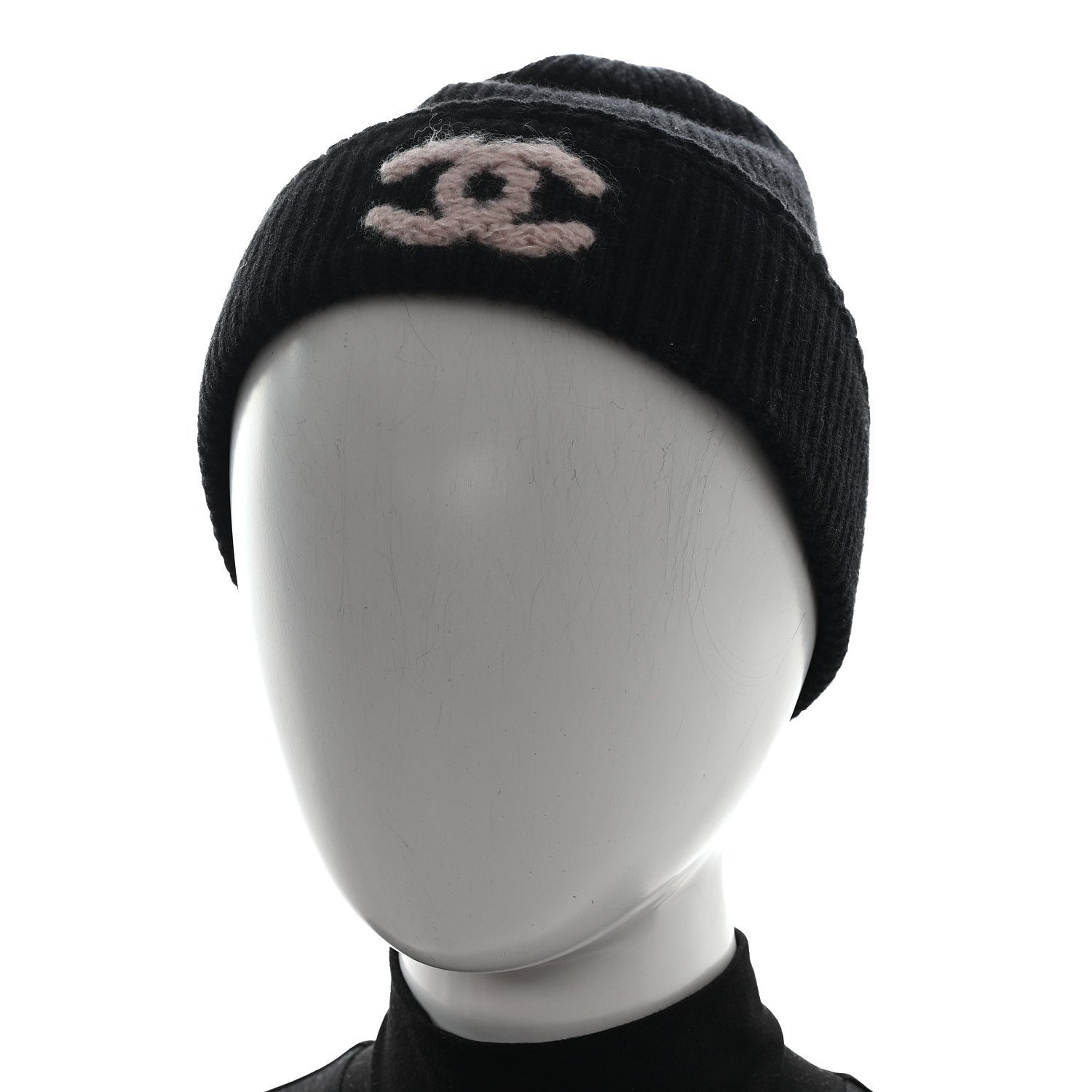 Cashmere Silk CC Beanie Hat Black Pink